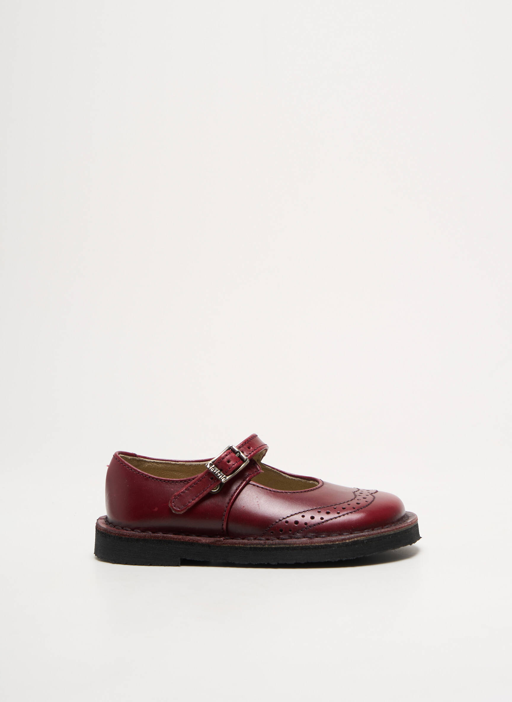 Balerinos lygus medžiaga apvalus mygtukas raudona START RITE SHOES mergina