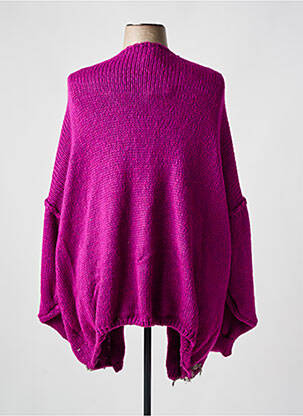 Ilgų rankovių liemenė megztas audinys violetinis TRICOT STATION moteris