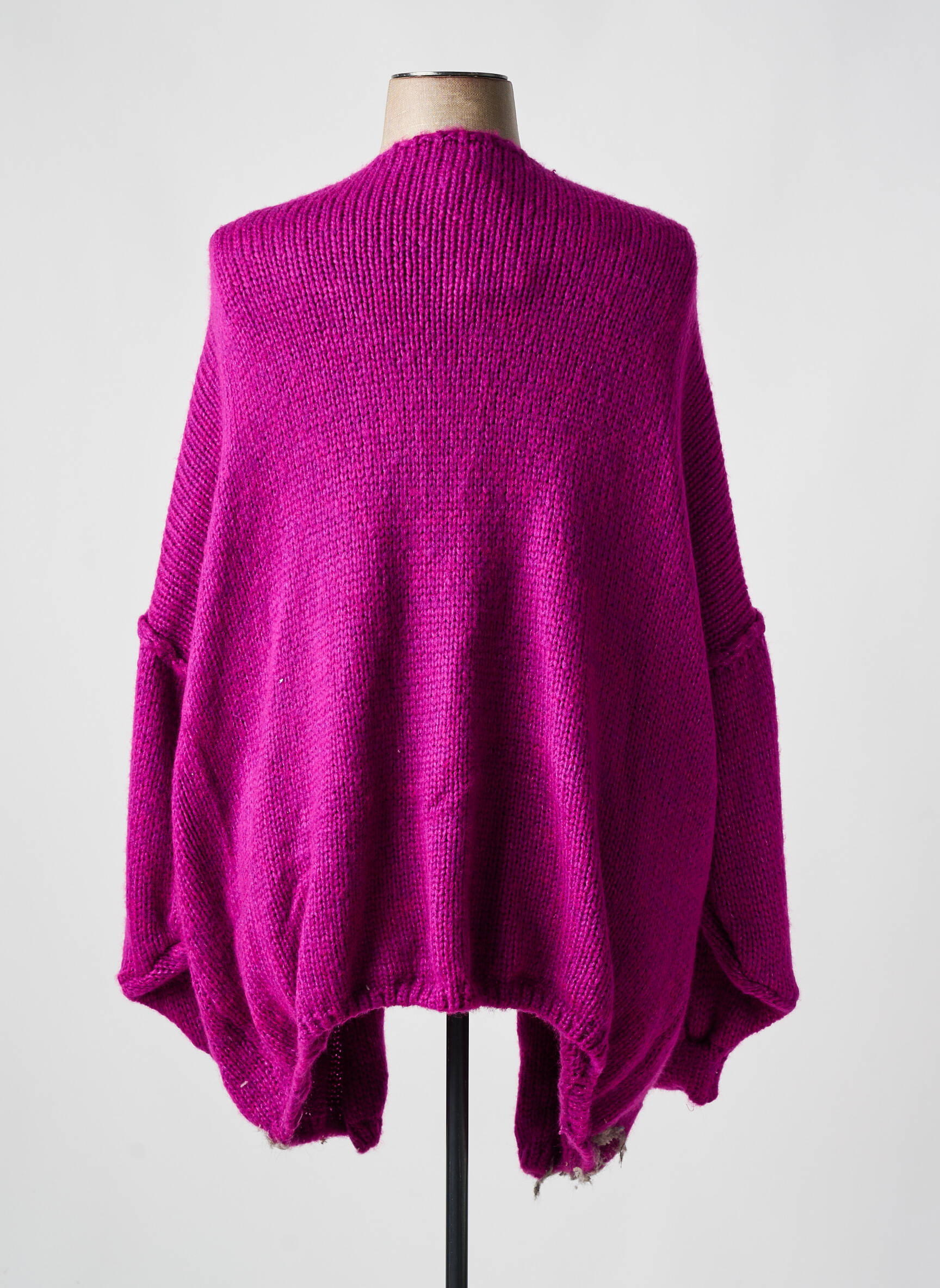 Ilgų rankovių liemenė megztas audinys violetinis TRICOT STATION moteris
