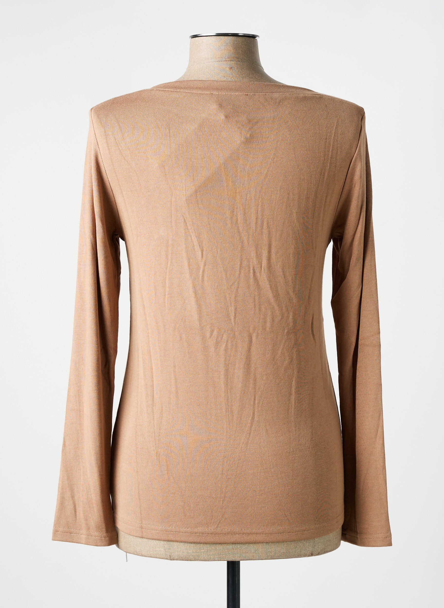 T-marškinys ilgos rankovės ilgos rankovės rudas GRACE & MILA moteris