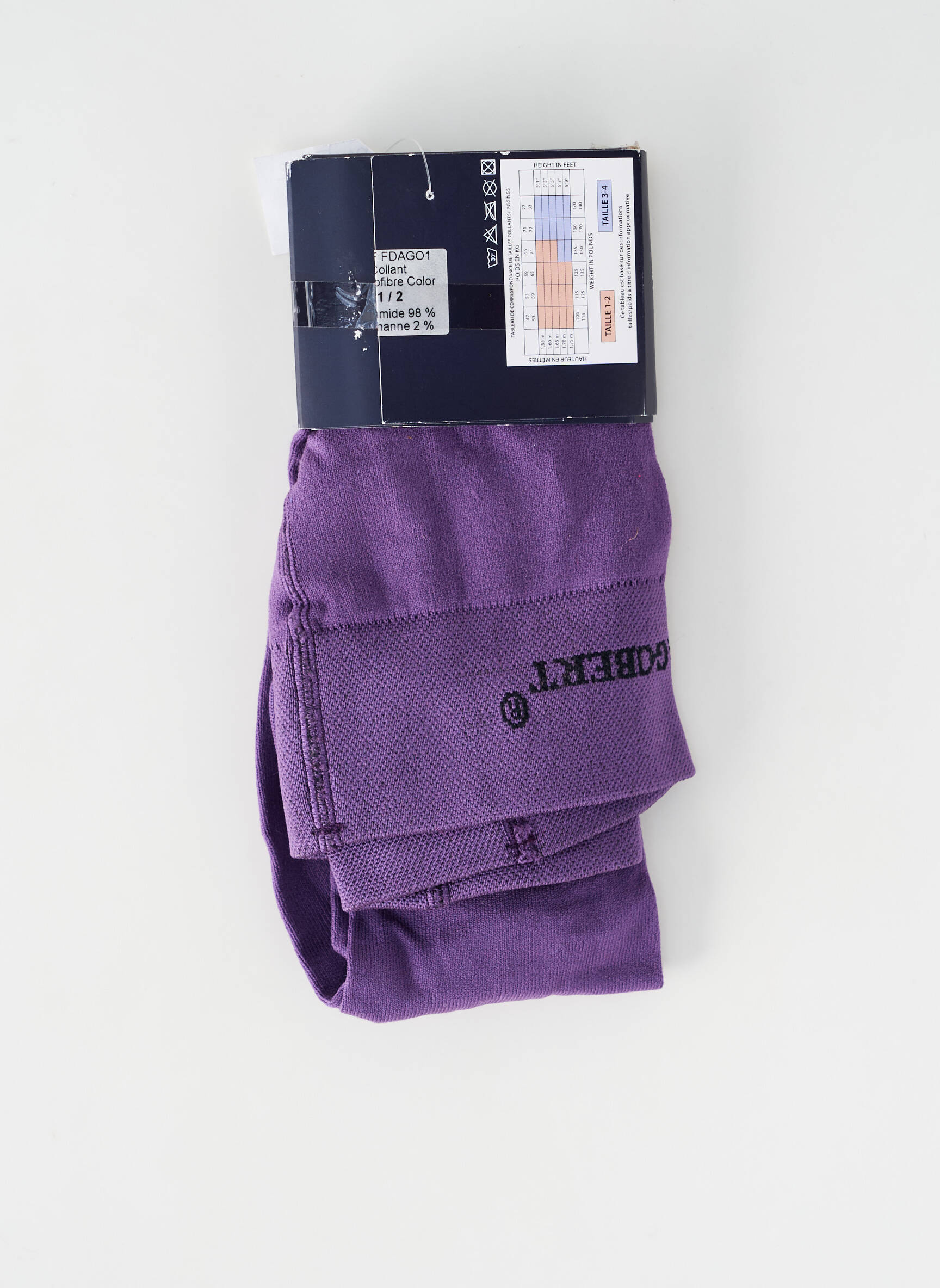 Kojinės tamprumas violetinis DAGOBERT A L'ENVERS moteris