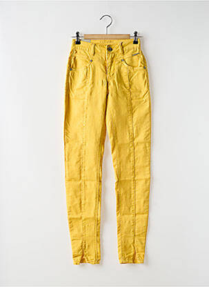 Pantalon lieknas aukšta talija geltona CREAM moteris