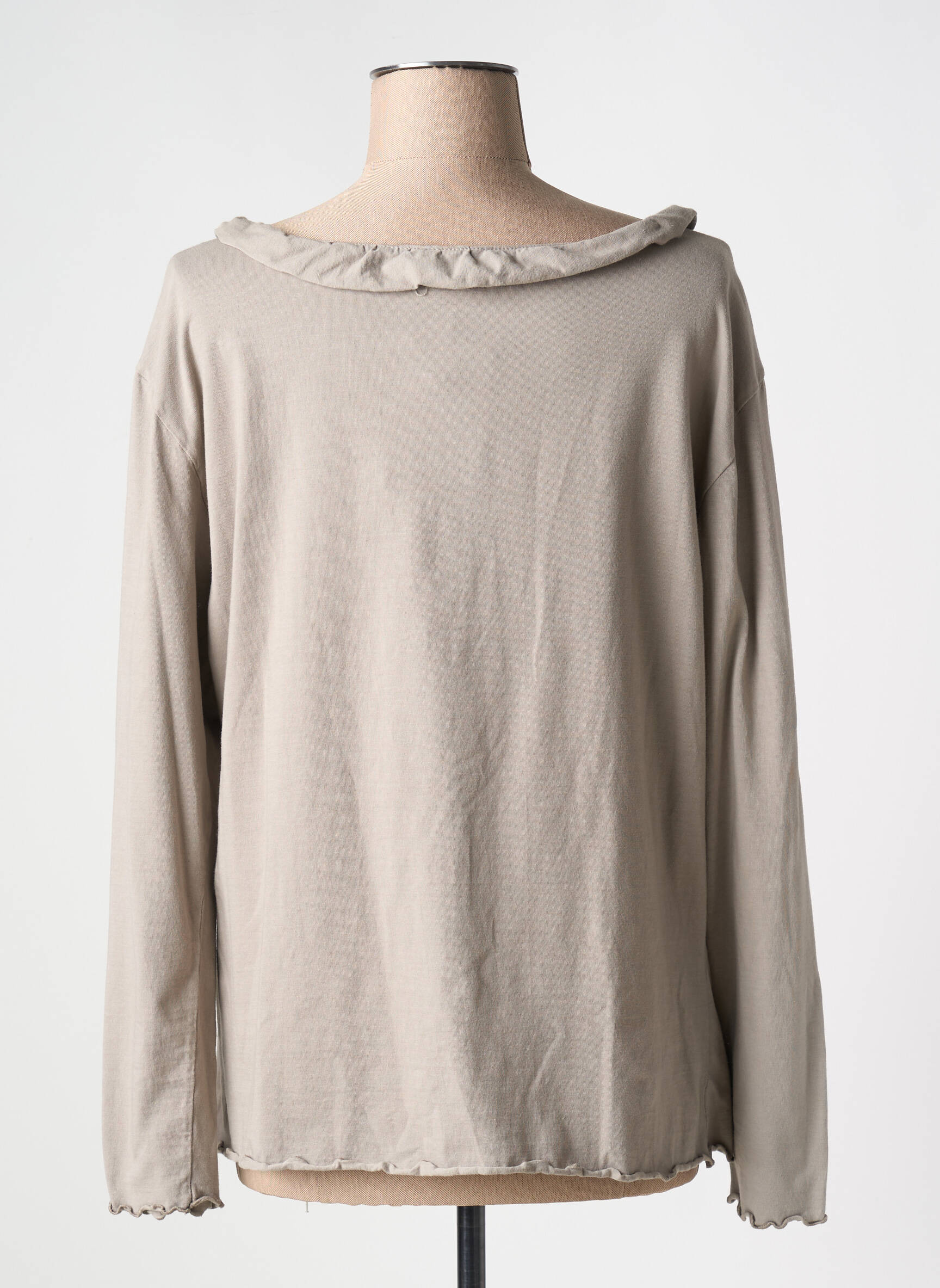 T-marškinys ilgos rankovės ilgos rankovės pilka AUREA VITA moteris