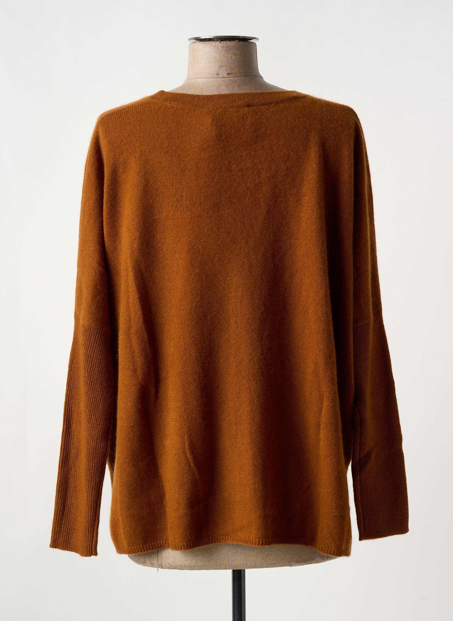 Ilgų rankovių liemenė priekinė mygtukų uždarymo sistema rudas ABSOLUT CASHMERE moteris