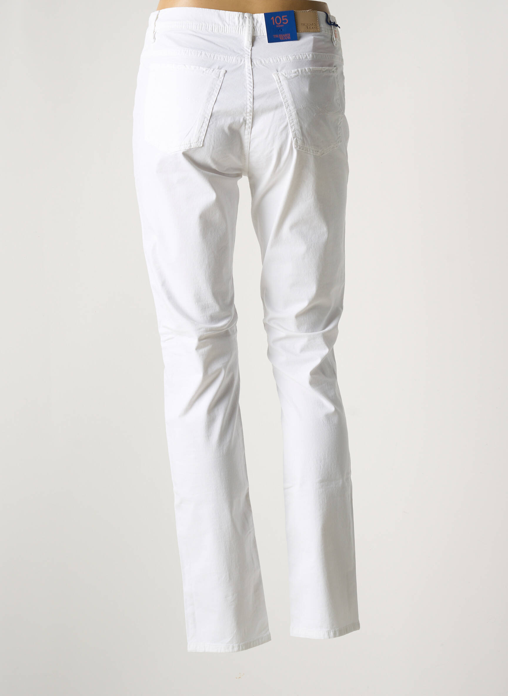 Lieknos kelnės popelinos audinys, kuris pasižymi lygiu ir tankiu paviršiumi. normala dydis baltas TRUSSARDI JEANS moteris