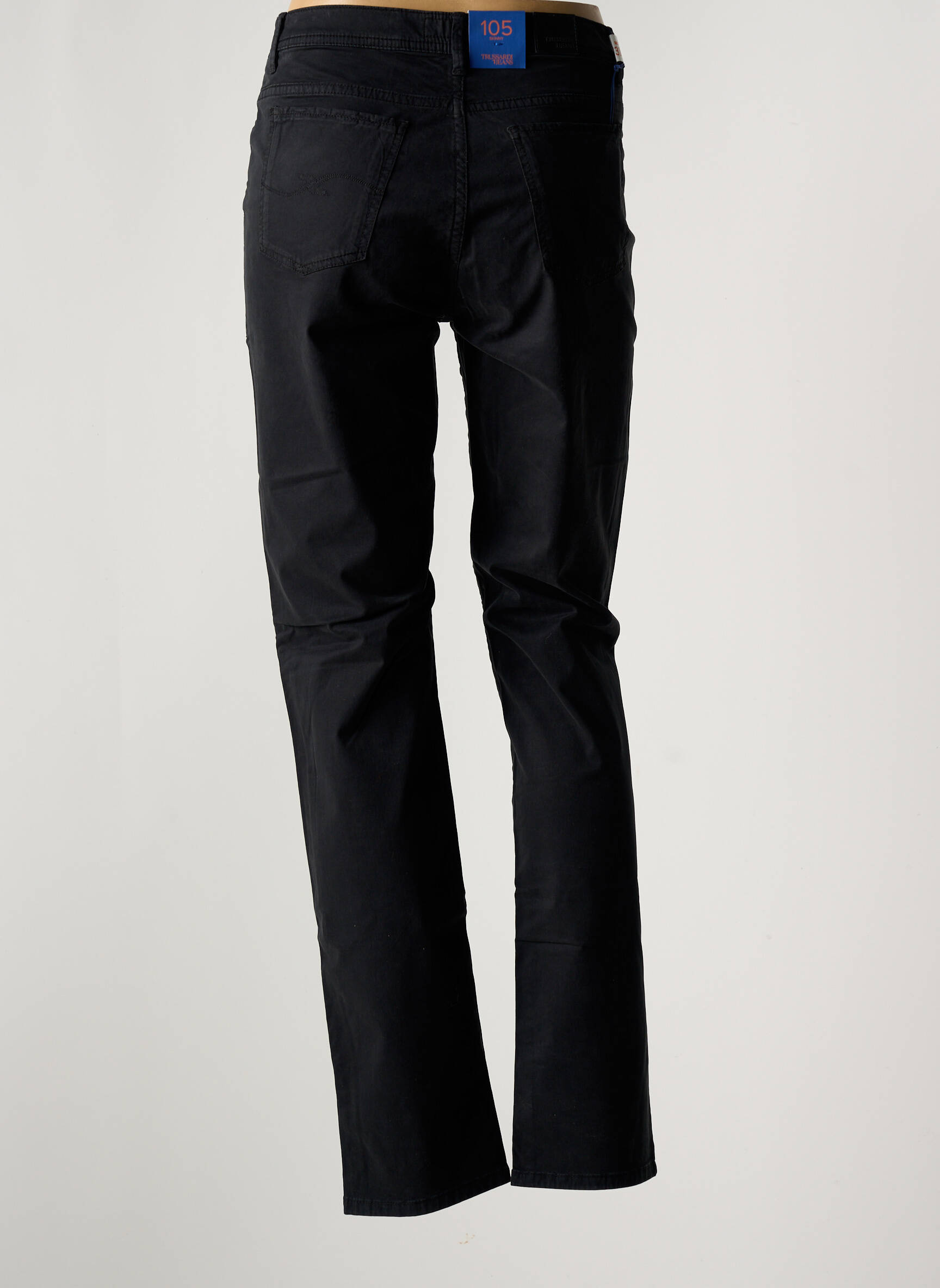 Lieknos kelnės popelinos audinys, kuris pasižymi lygiu ir tankiu paviršiumi. normala dydis juodas TRUSSARDI JEANS moteris