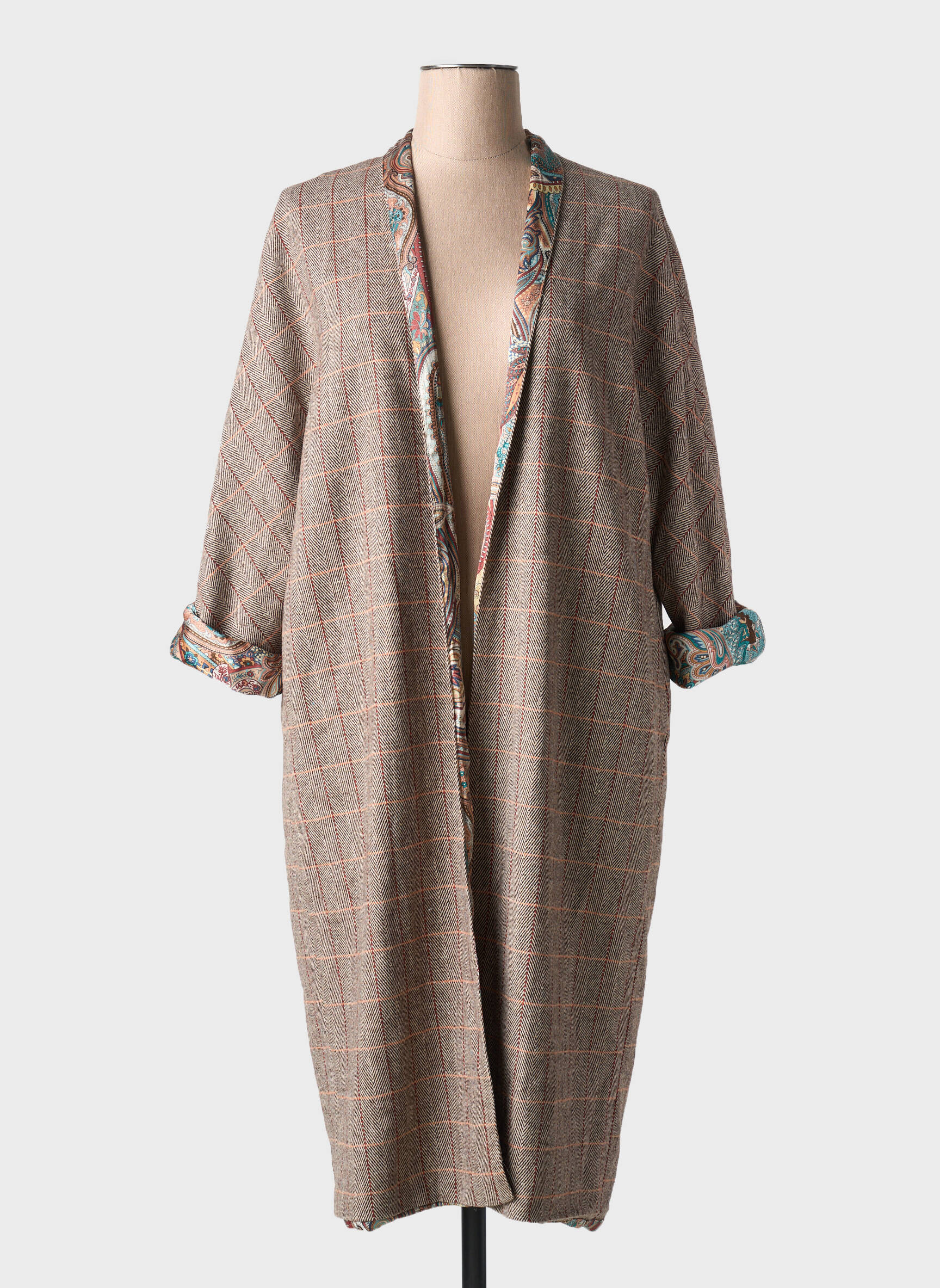Kasdienis švarkas tiesi kirpimas rudas SCARLET ROOS moteris