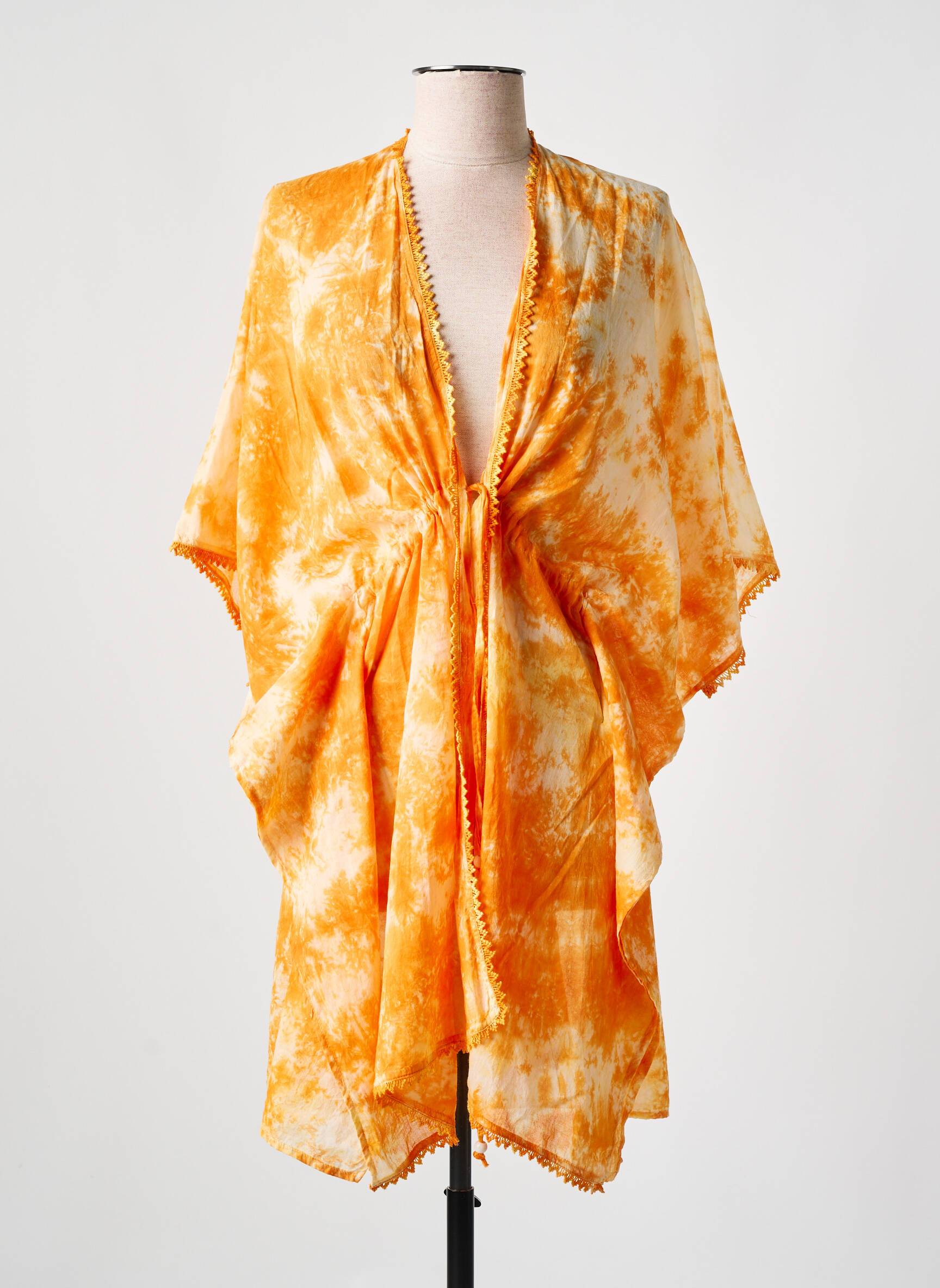 Kimono striukė lengva ir skaidri oranžinė L'ATELIER D'ANNA moteris
