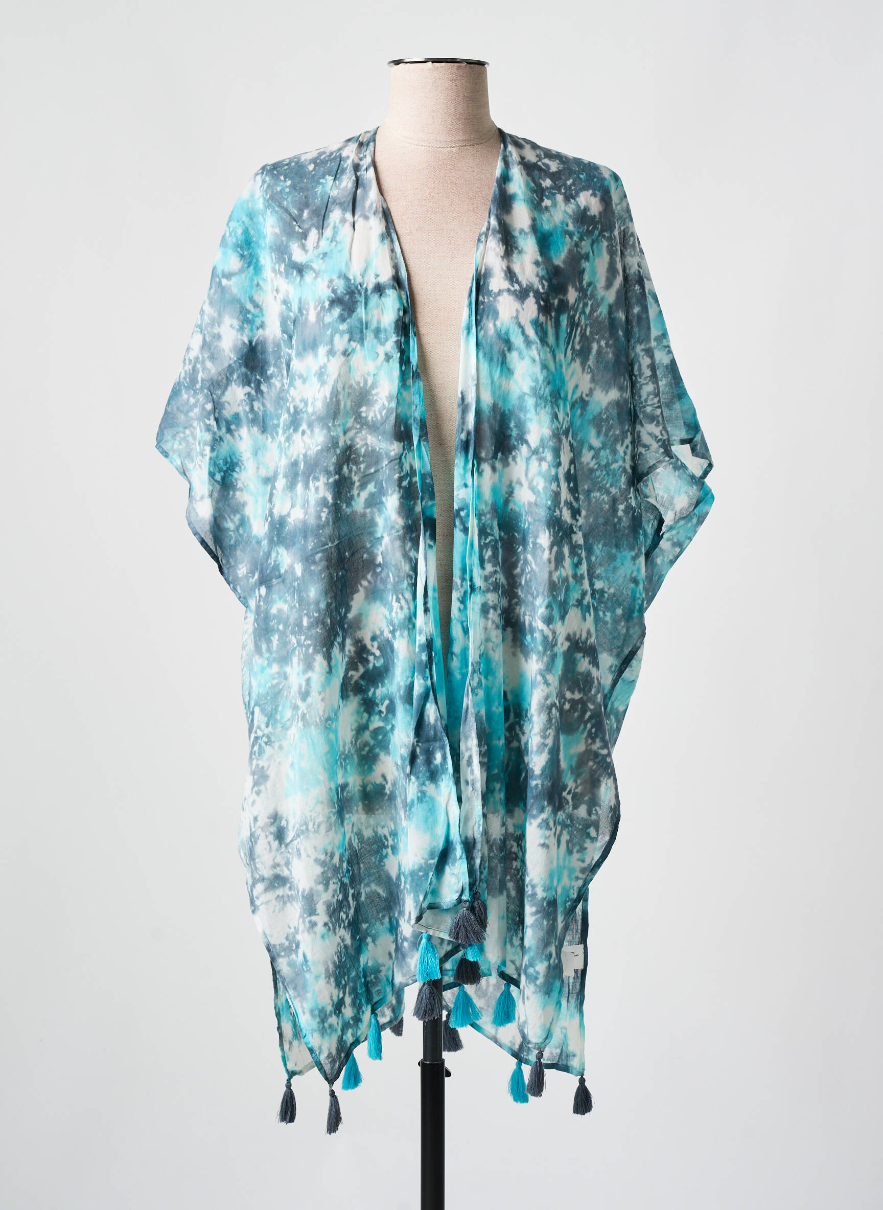 Kimono striukė lengva ir skaidri mėlyna L'ATELIER D'ANNA moteris
