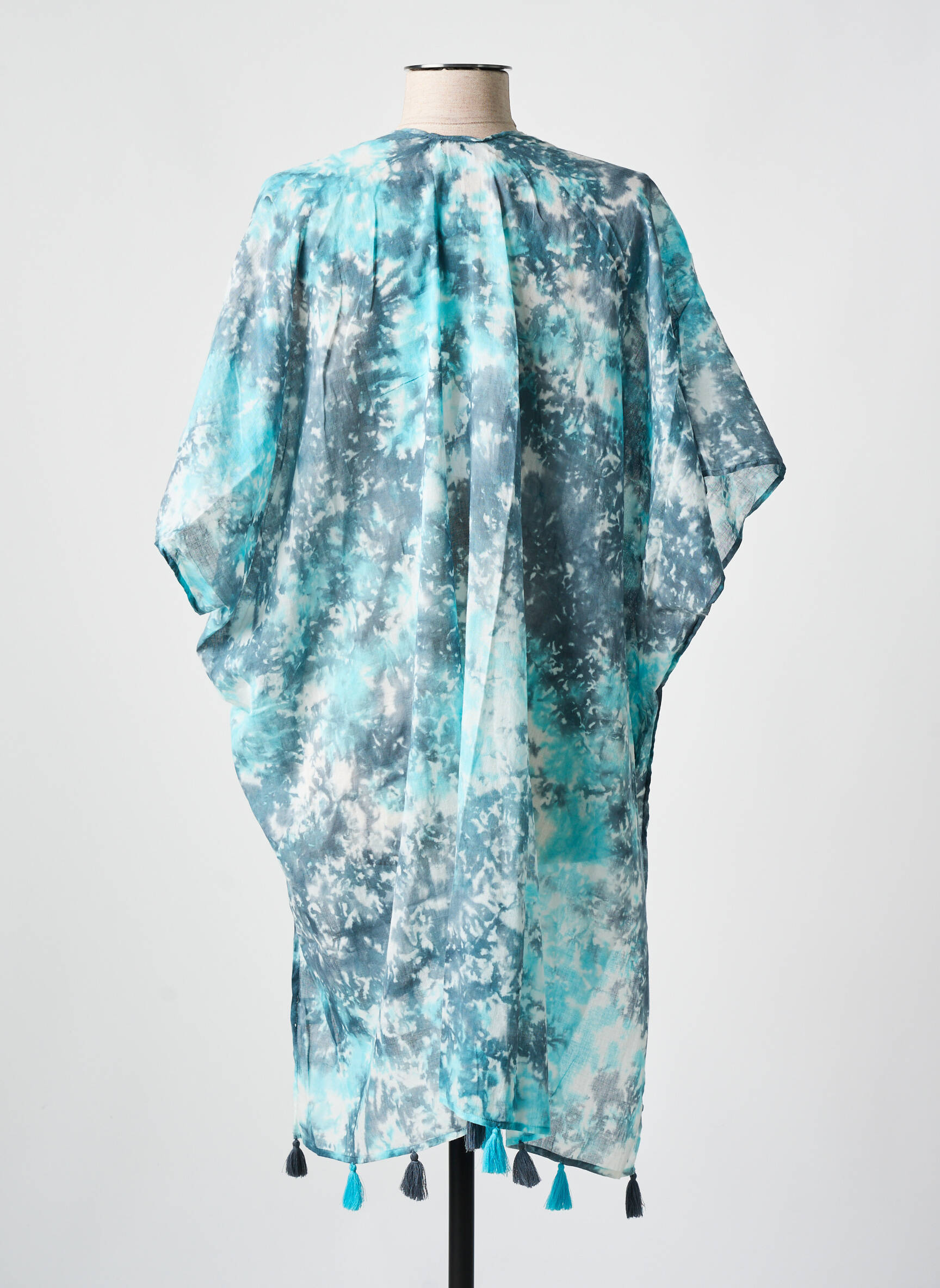 Kimono striukė lengva ir skaidri mėlyna L'ATELIER D'ANNA moteris