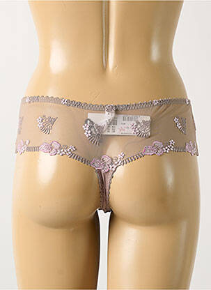 Tanga tamprumas rudas SECRET D'EVA moteris