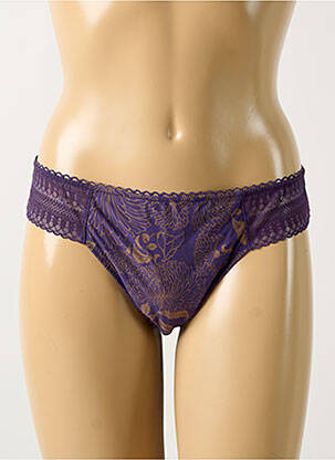 Tanga satino audinys violetinis WACOAL moteris