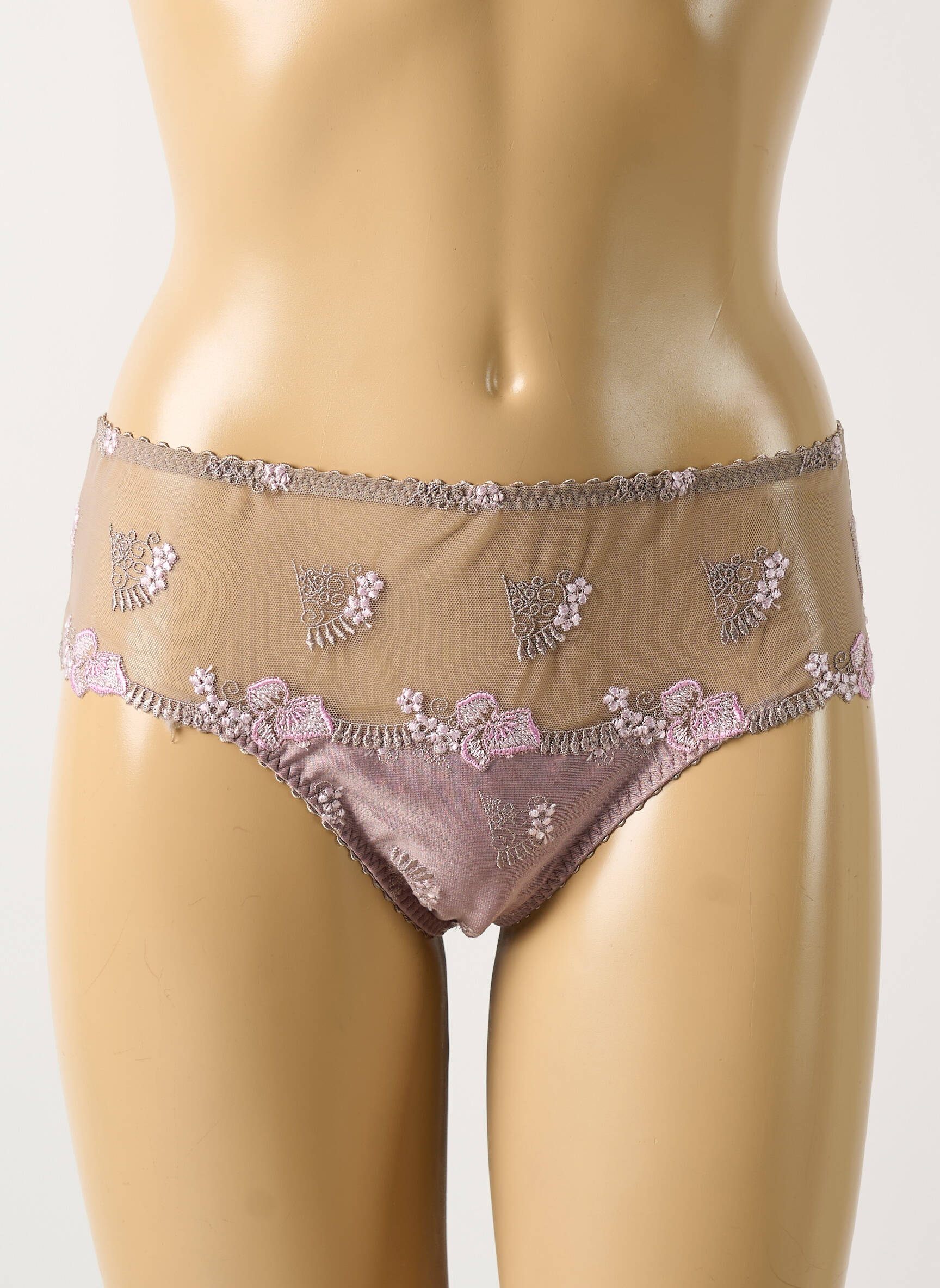 Tanga tamprumas rudas SECRET D'EVA moteris