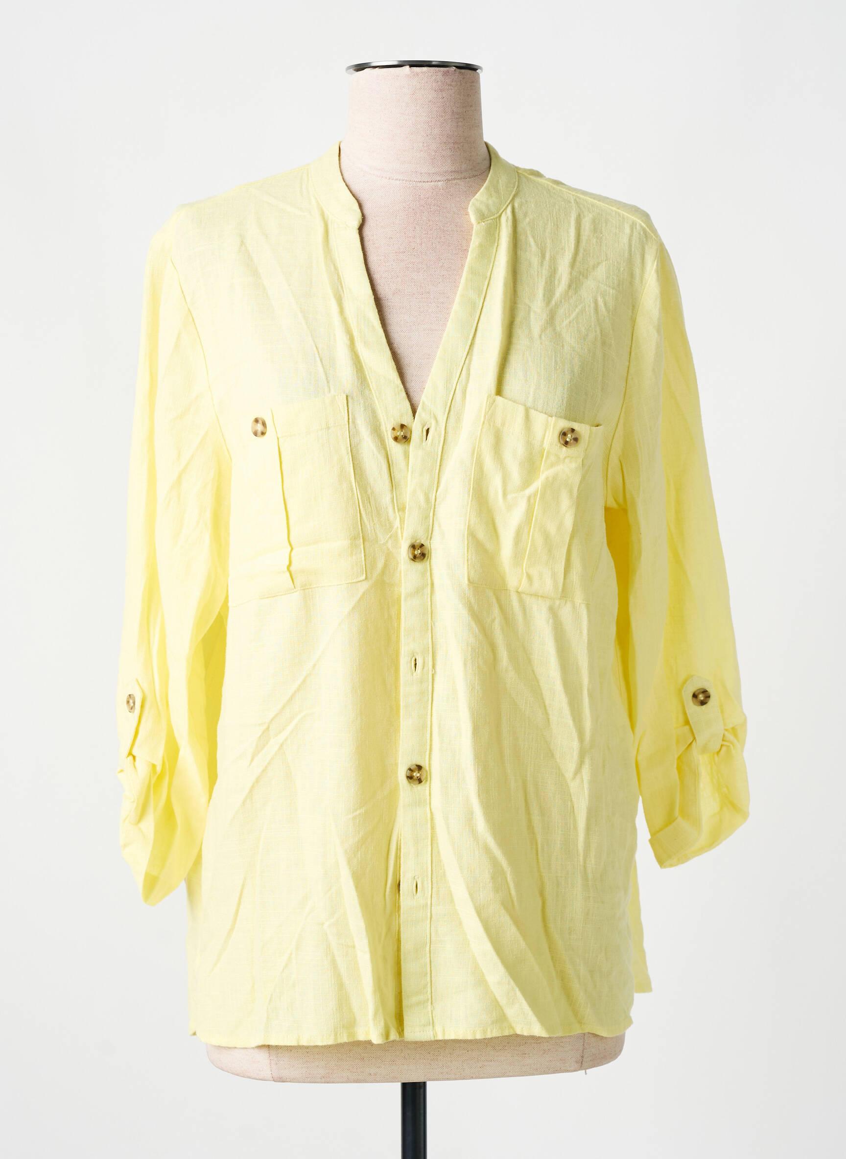Moteriškas marškinys sklandi forma ilgos rankovės geltona YEST moteris