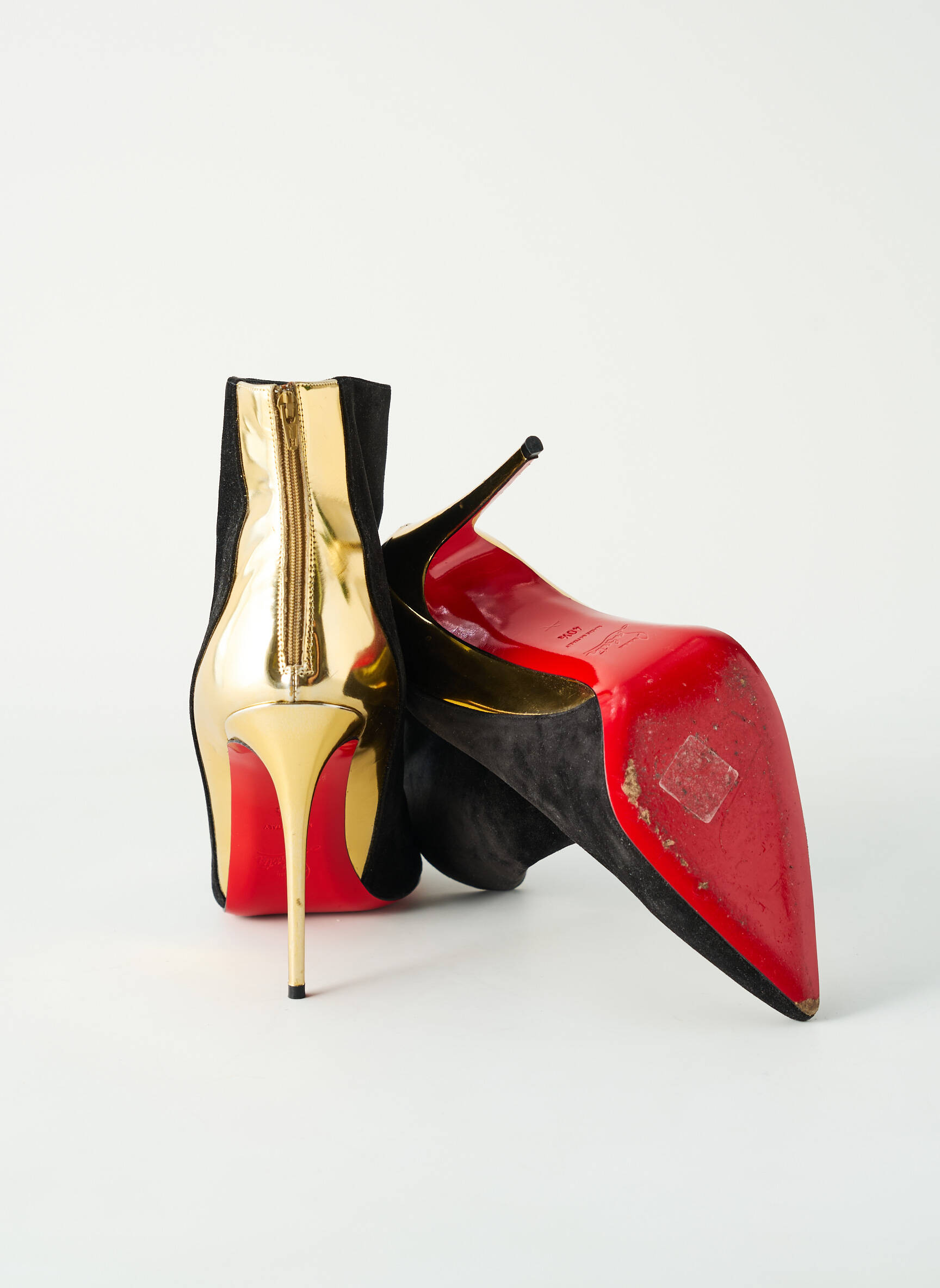 Batai/botai lygus medžiaga 10 cm ir daugiau aukštakulniai juodas CHRISTIAN LOUBOUTIN moteris