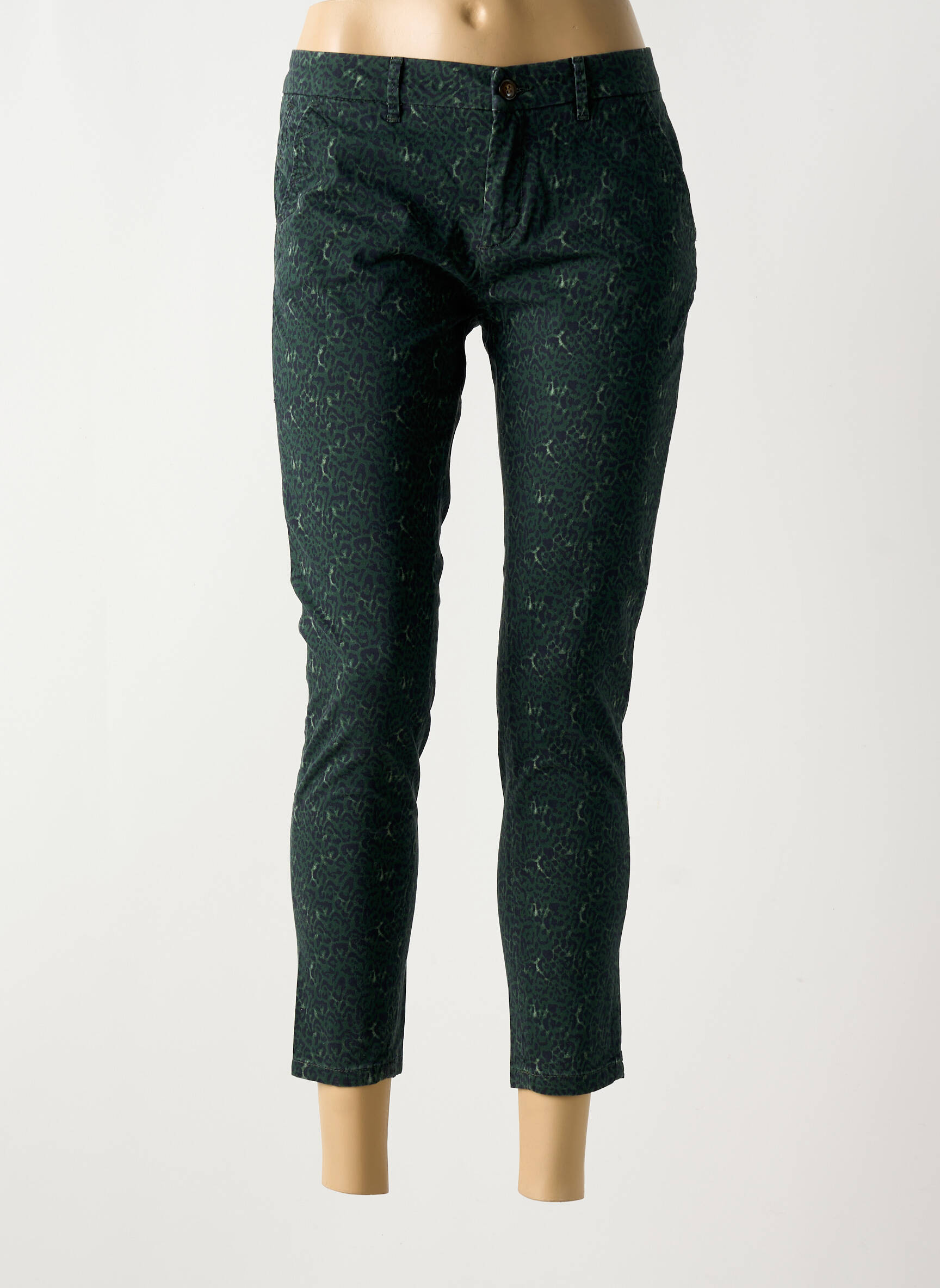 Chino kelnė popelinos audinys, kuris pasižymi lygiu ir tankiu paviršiumi. normala dydis žalias REIKO moteris