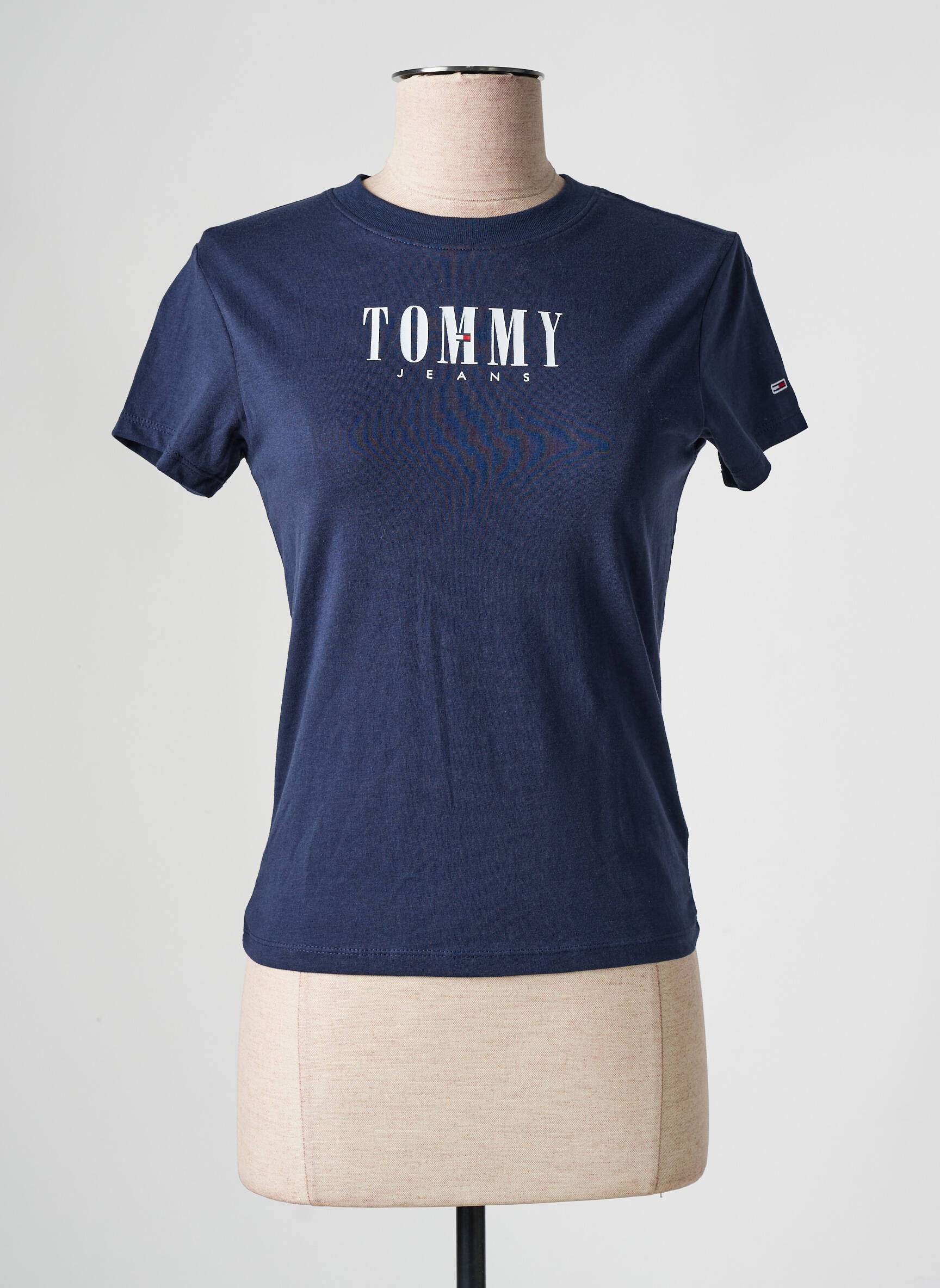 T-marškinys sietspausdinimas trumpas rankovės mėlyna TOMMY HILFIGER moteris