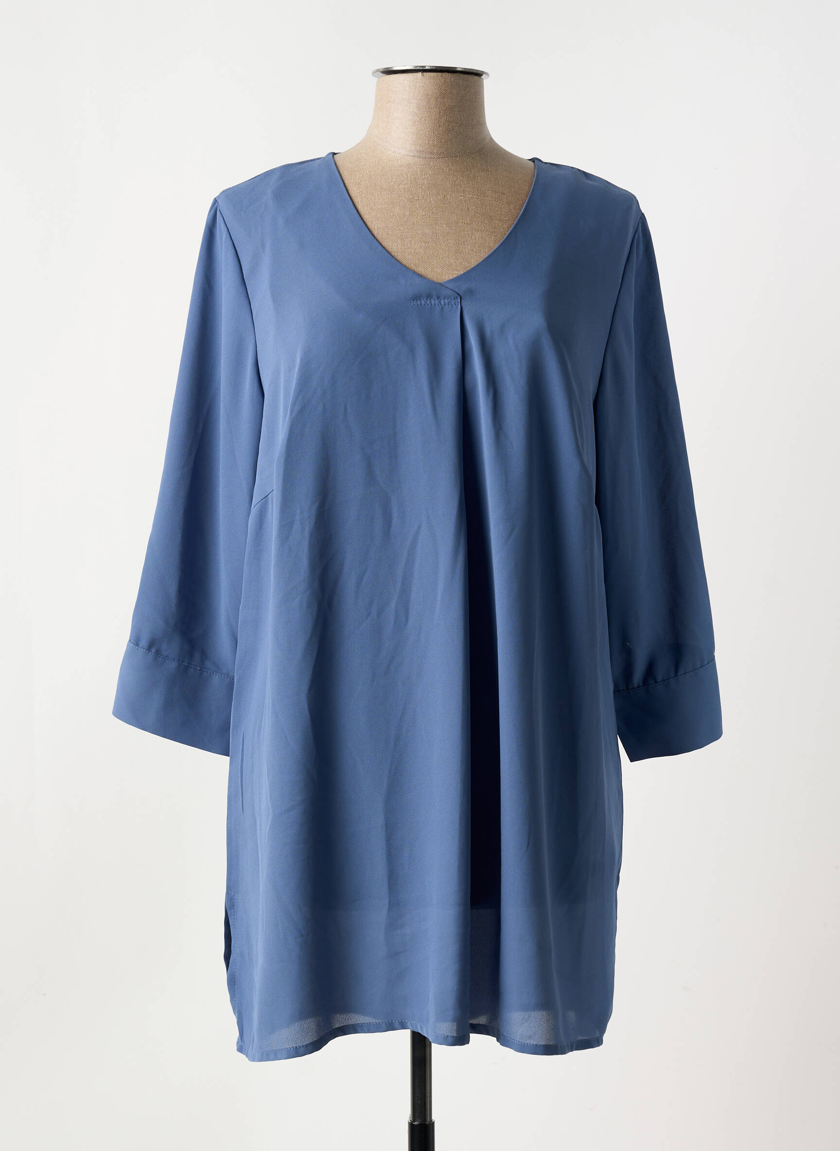 Ilgų rankovių tunika lengva ir skaidri mėlyna CISO moteris