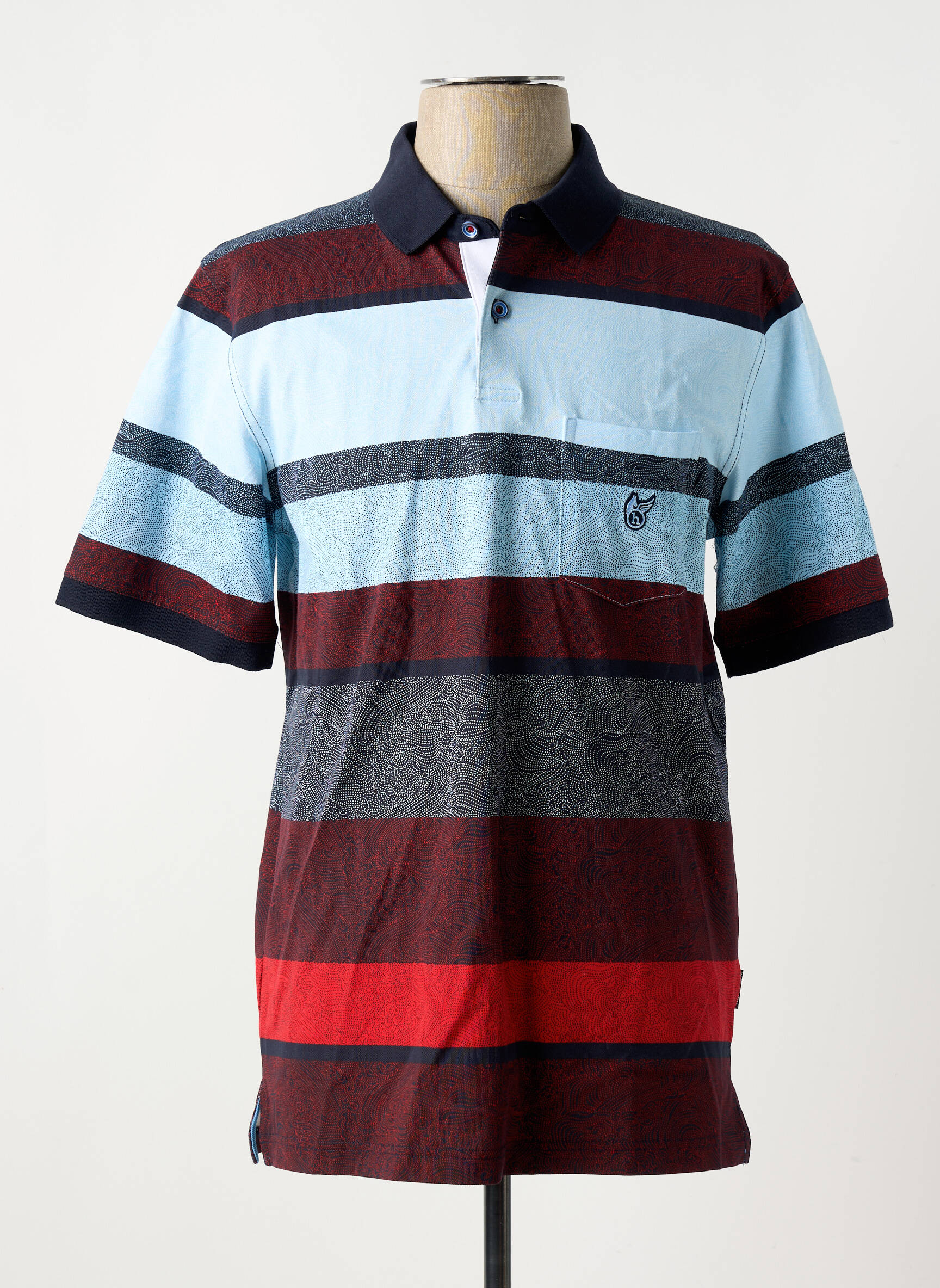 Polo jersey audinys trumpas rankovės mėlyna HAJO vyras