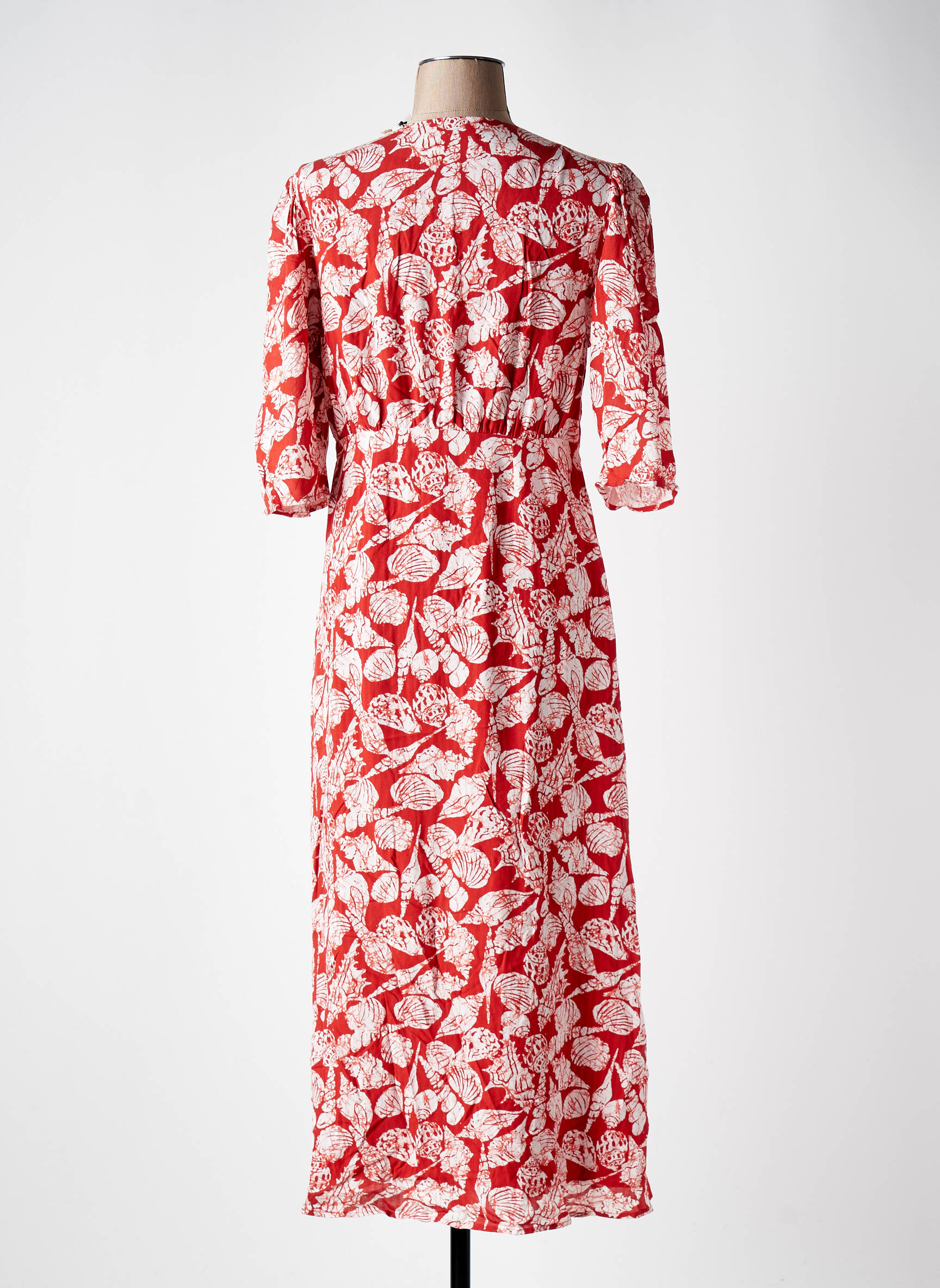 Ilga suknelė centrinė iškirptė 3/4 rankovės oranžinė SCOTCH & SODA moteris