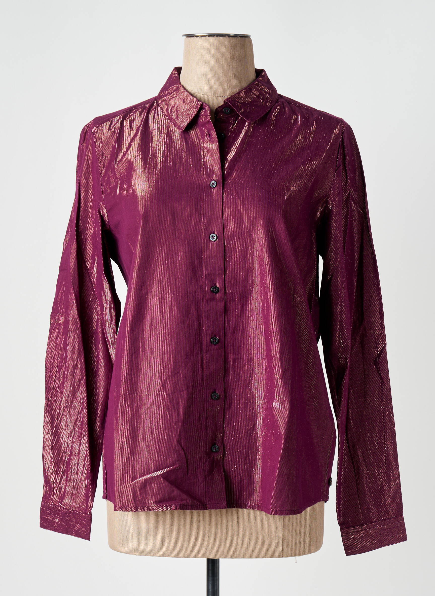 Moteriškas marškinys sklandi forma ilgos rankovės violetinis SCOTCH & SODA moteris