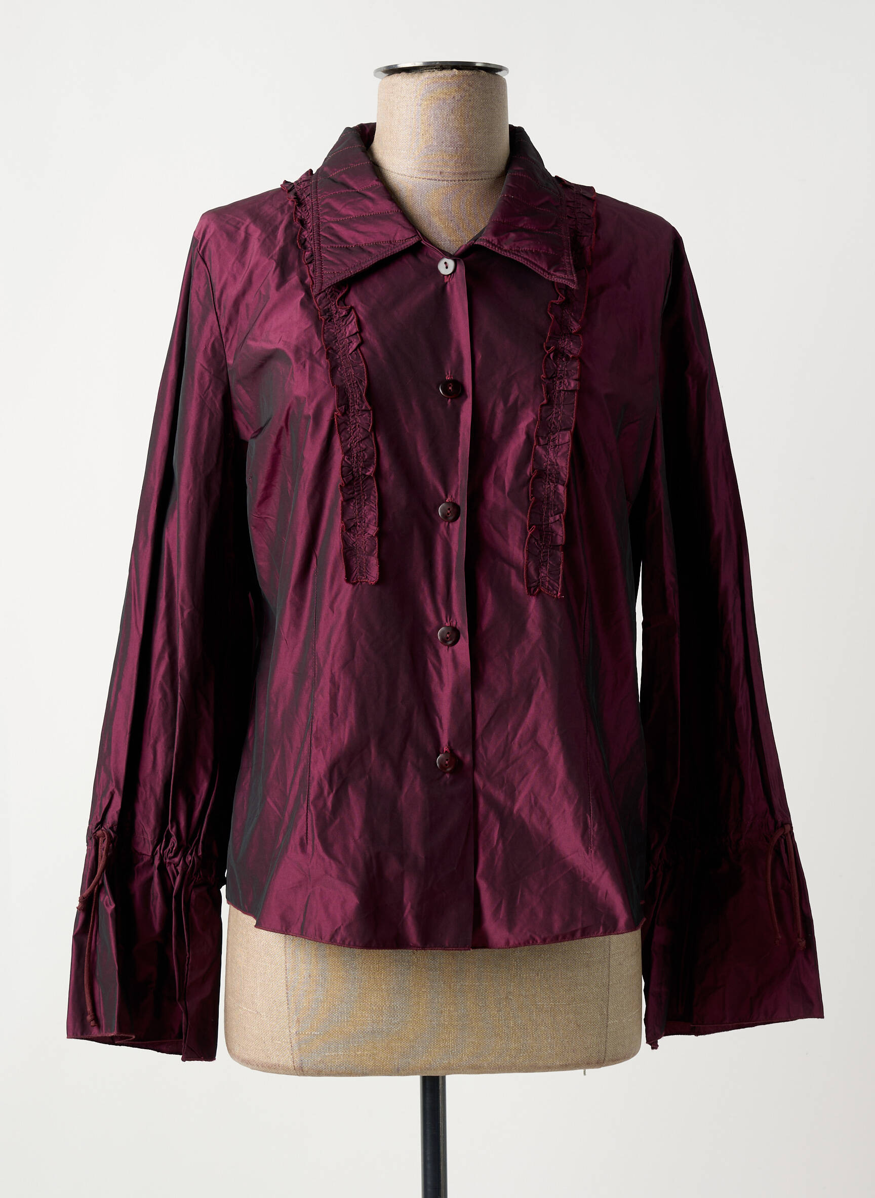 Moteriškas marškinys centrinė iškirptė ilgos rankovės violetinis ROSA ROSAM moteris