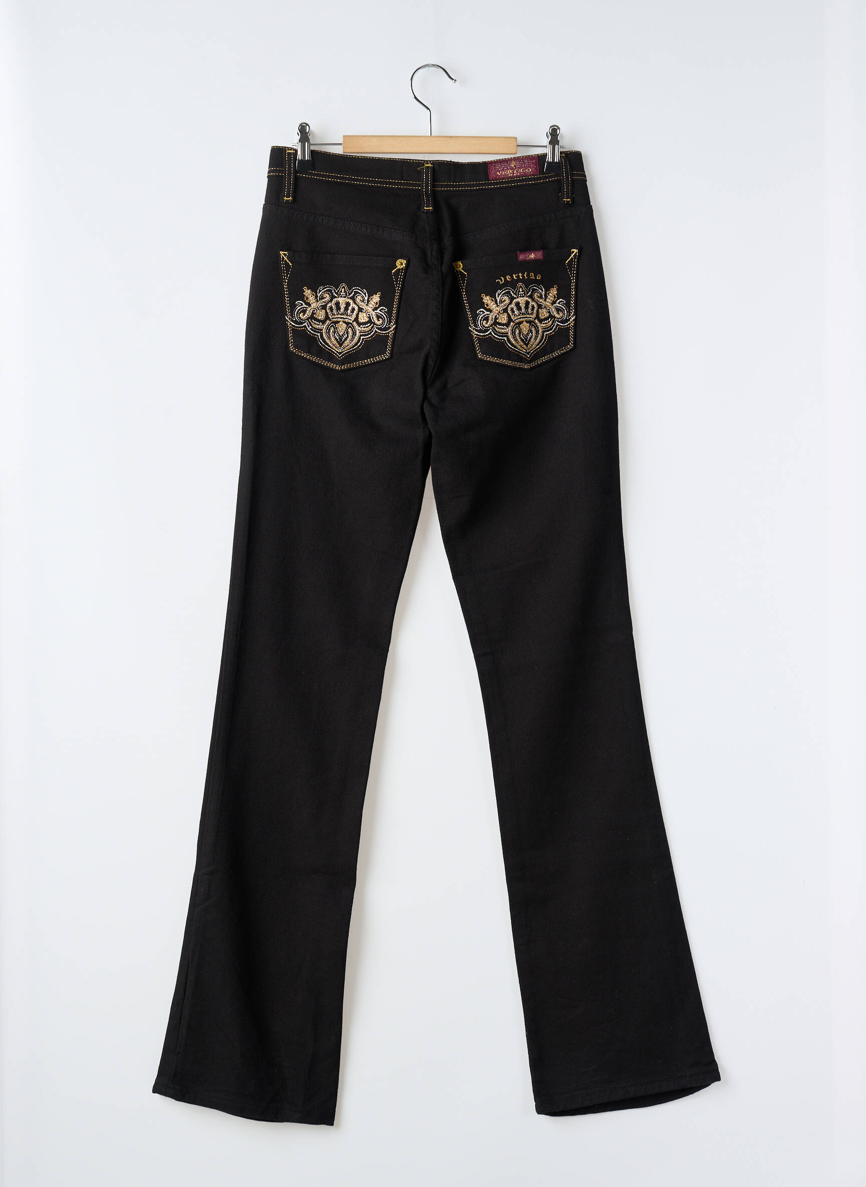 Bootcut džinsai aukšta talija aukšta talija juodas VERTIGO moteris