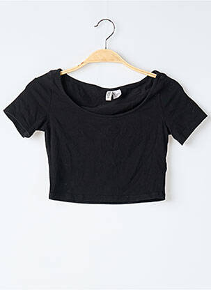 T-marškinys tamprumas trumpas rankovės juodas DIVIDED H&M moteris