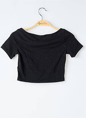 T-marškinys tamprumas trumpas rankovės juodas DIVIDED H&M moteris
