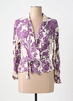 Viršūnė centrinė iškirptė ilgos rankovės violetinis H&M moteris