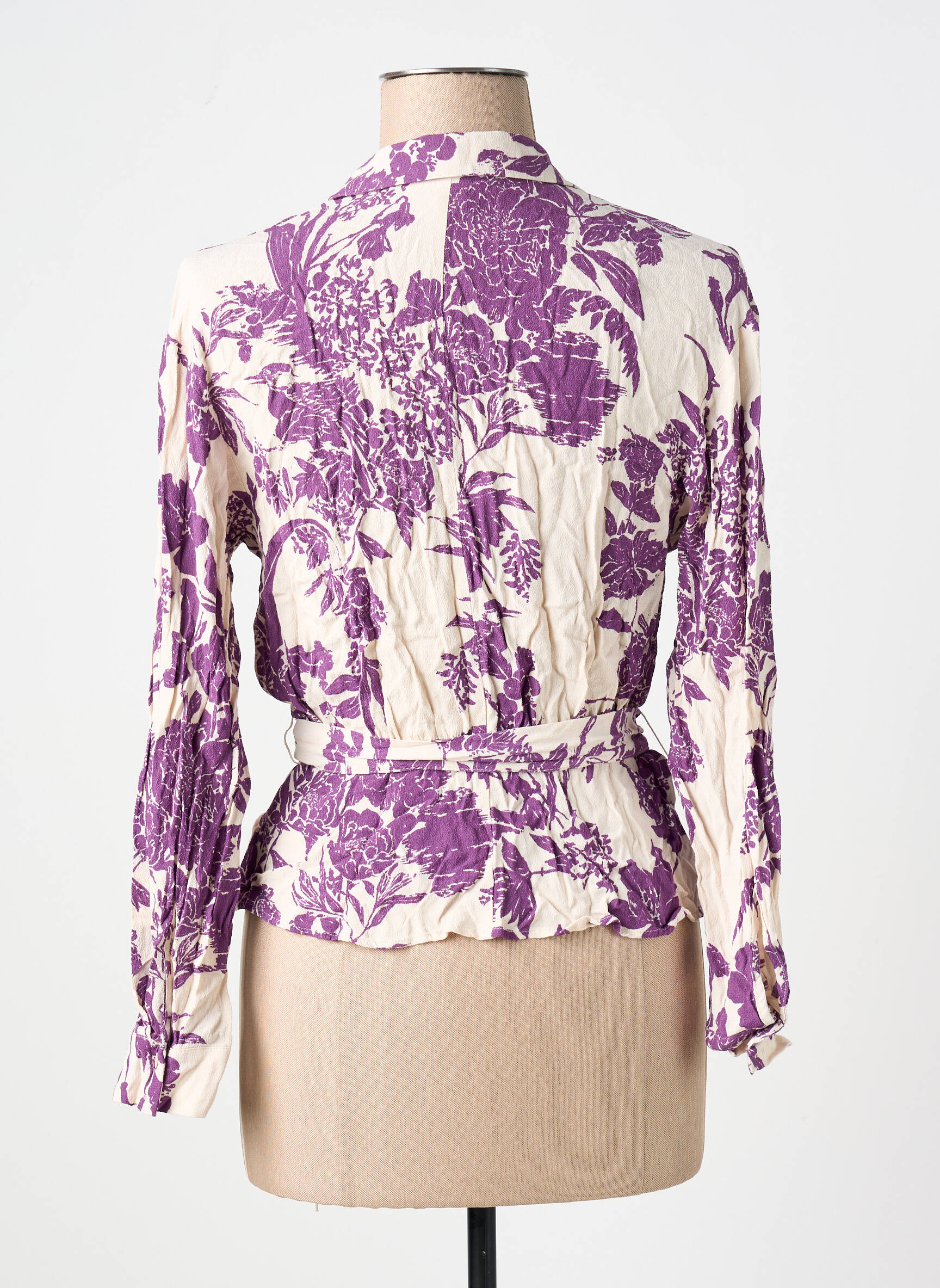 Viršūnė centrinė iškirptė ilgos rankovės violetinis H&M moteris