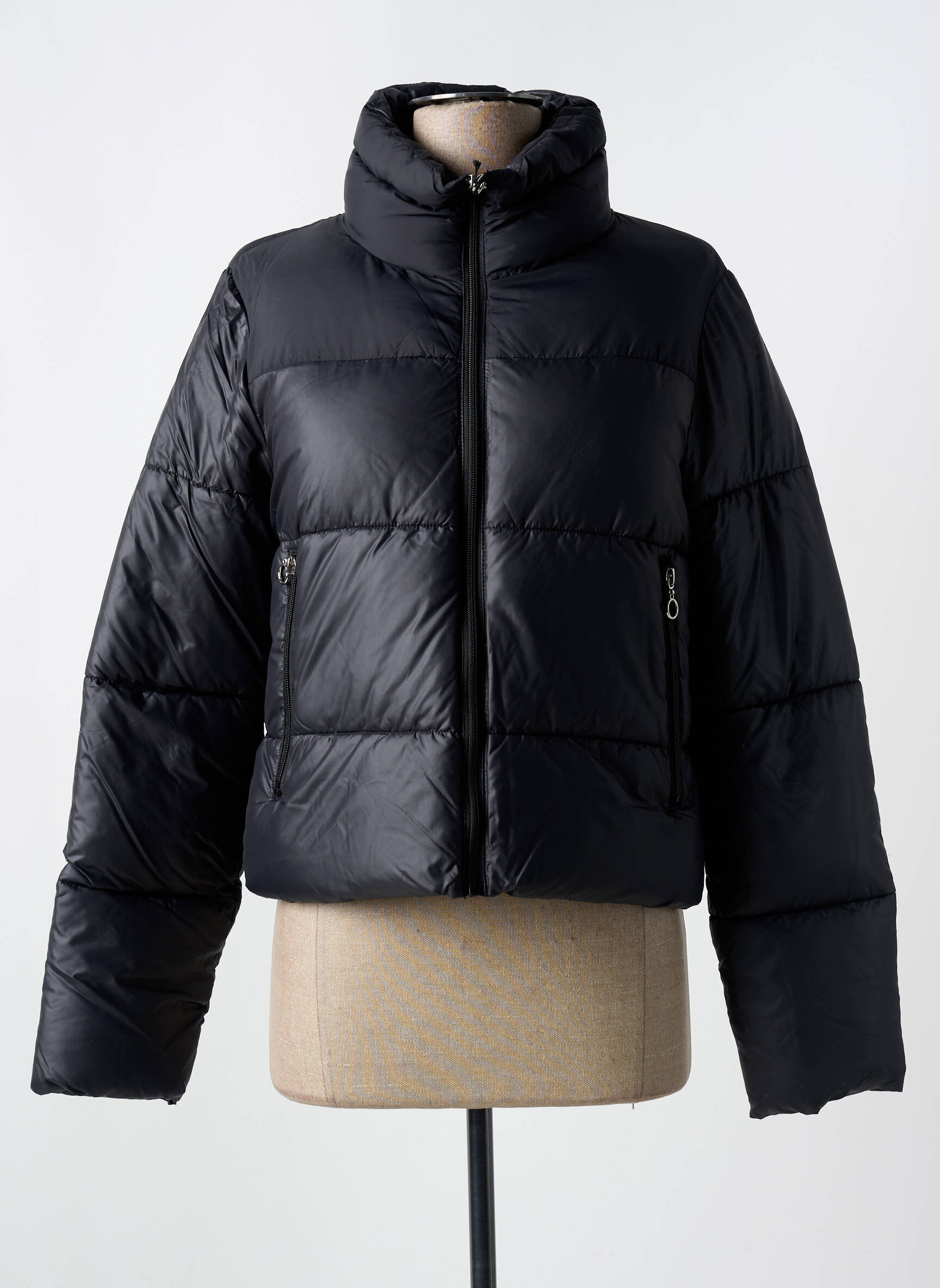 Pūkinė striukė ilgos rankovės be gobtuvų juodas TRUSSARDI JEANS moteris