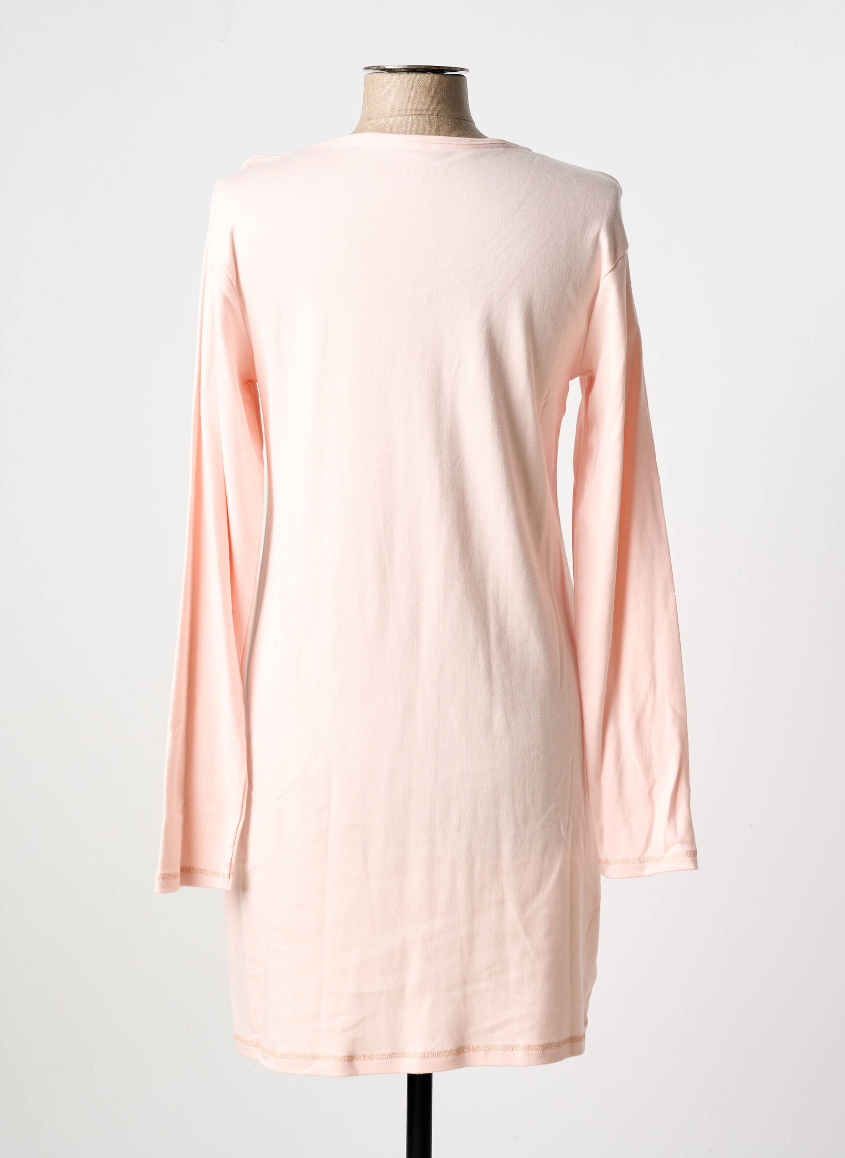 Naktinis marškinys floqué serigrafija rožinė NAF NAF moteris
