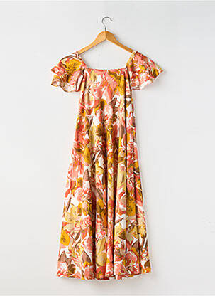 Pusilgių suknelė sklandi forma trumpas rankovės geltona ELIZA moteris