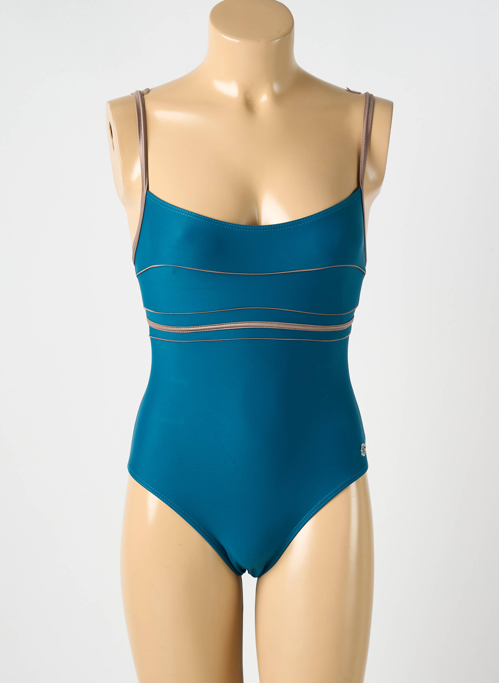 Vienos dalies maudymosi kostiumas satino efektas mėlyna OCEAN WEAR moteris