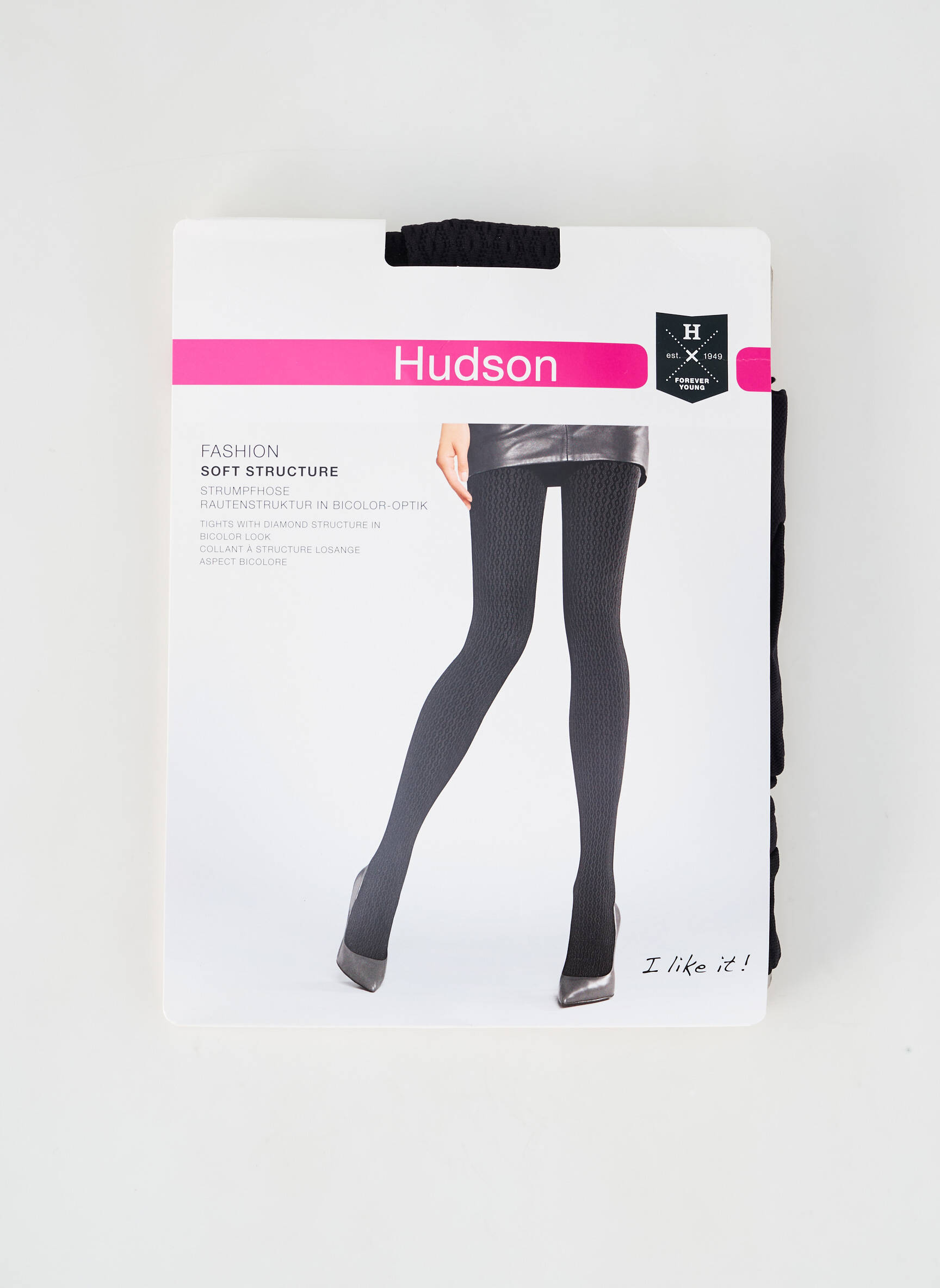 Kojinės fantazijos raštas juodas HUDSON moteris