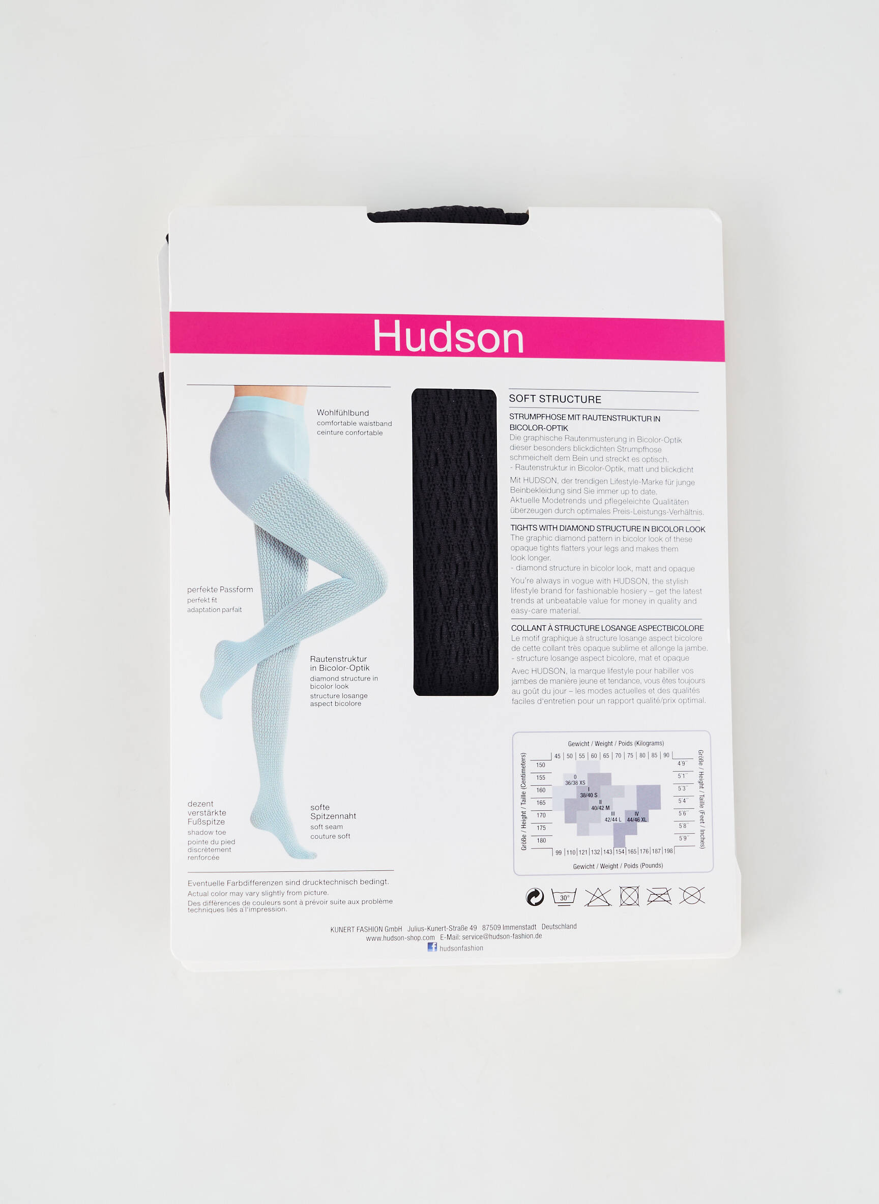 Kojinės fantazijos raštas juodas HUDSON moteris