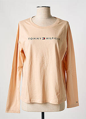 T-marškinys ilgos rankovės ilgos rankovės rožinė TOMMY HILFIGER moteris