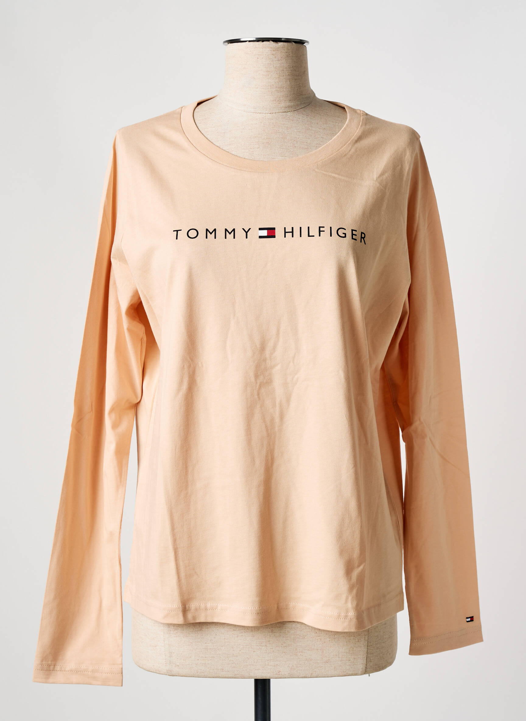 T-marškinys ilgos rankovės ilgos rankovės rožinė TOMMY HILFIGER moteris