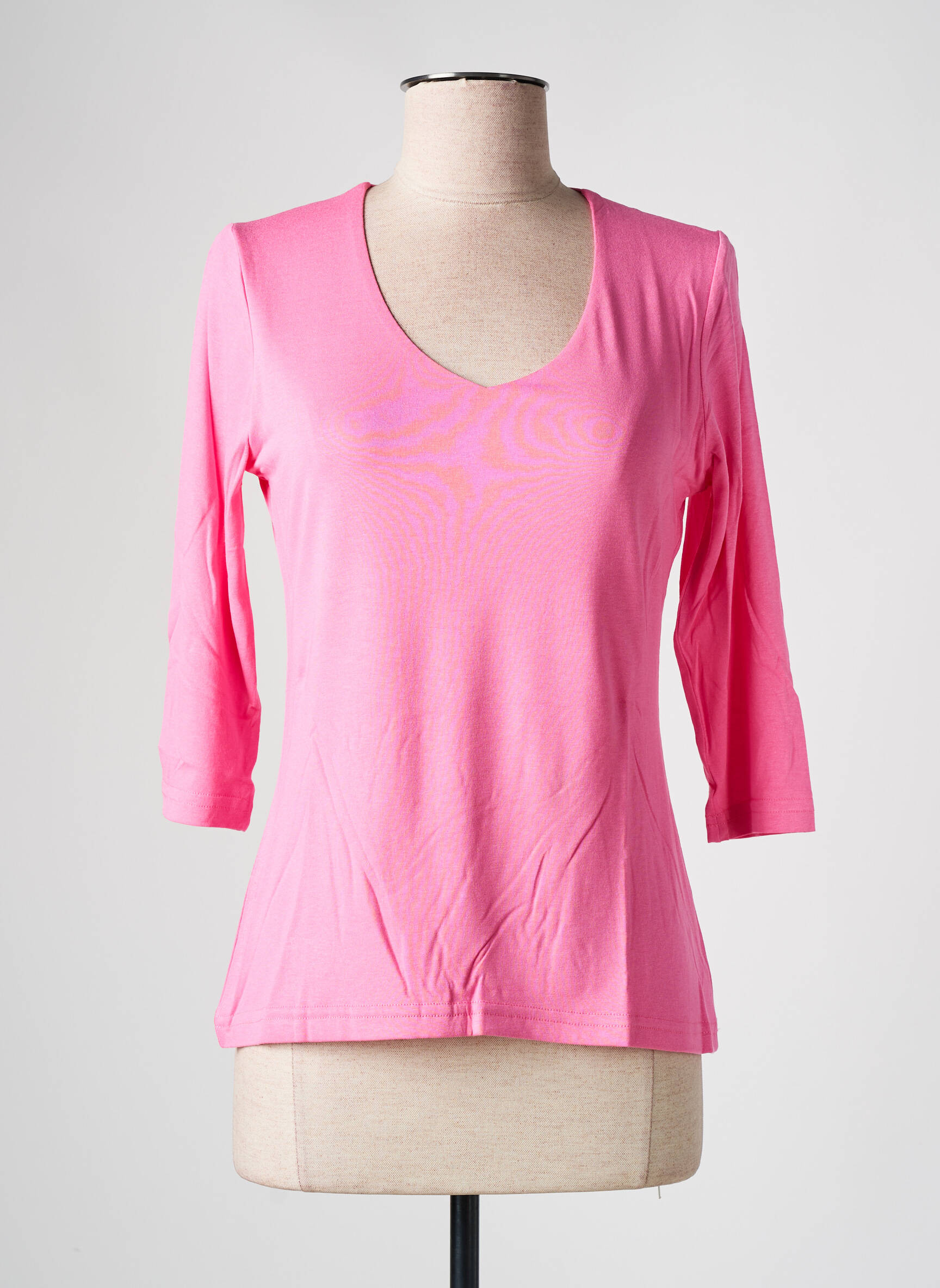 Viršūnė centrinė iškirptė 3/4 rankovės šviesiai rožinė LES BONHEURS DE SOPHIE moteris
