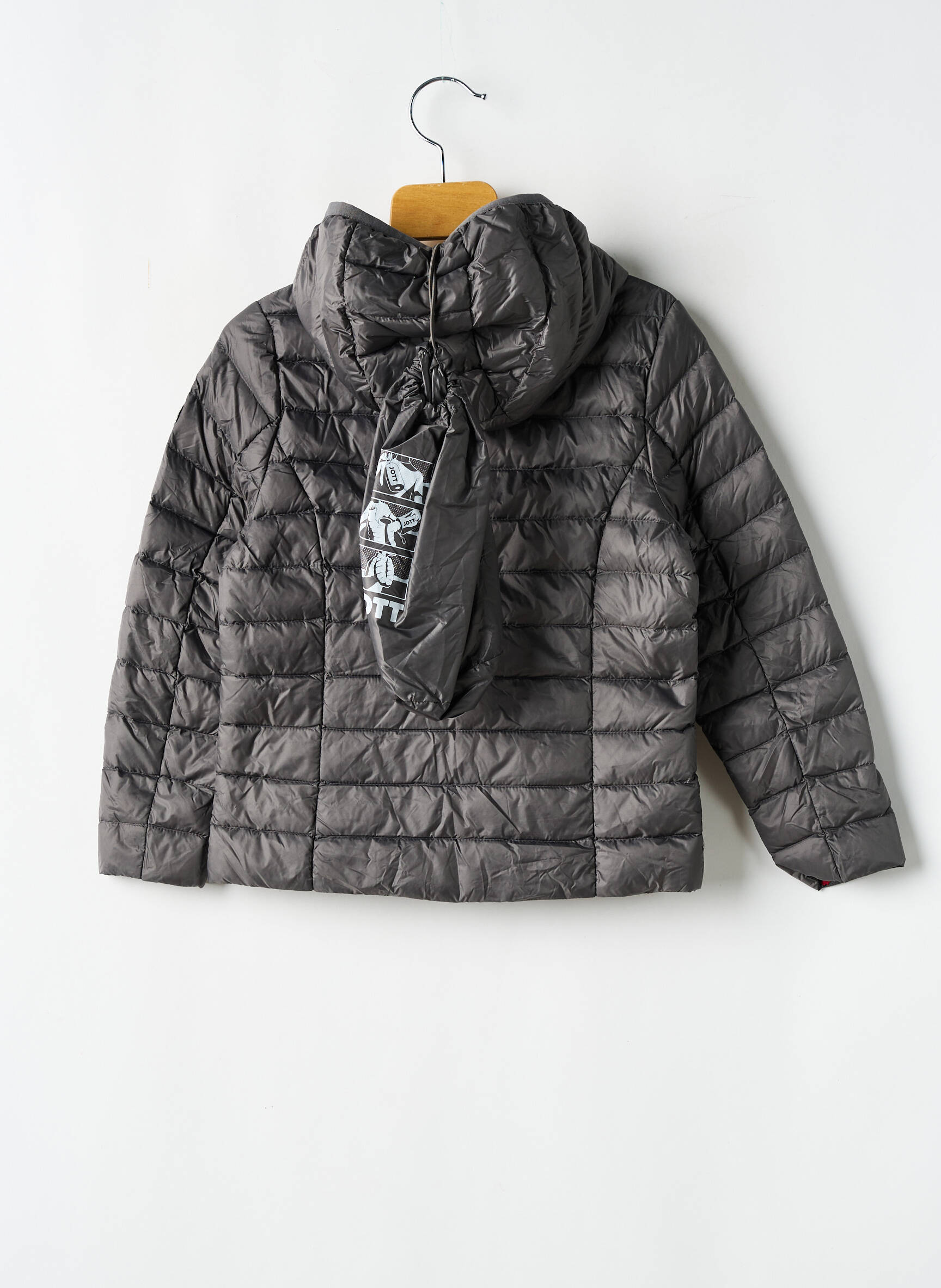 Pūkinė striukė centrinė iškirptė su gobtuvu pilka JOTT (JUST OVER THE TOP) vaikas