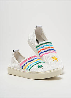 Slip-on batai apvalus mygtukas plokščias kulnas iki 3 cm baltas AMROSE moteris