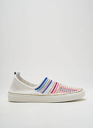 Slip-on batai apvalus mygtukas plokščias kulnas iki 3 cm baltas AMROSE moteris