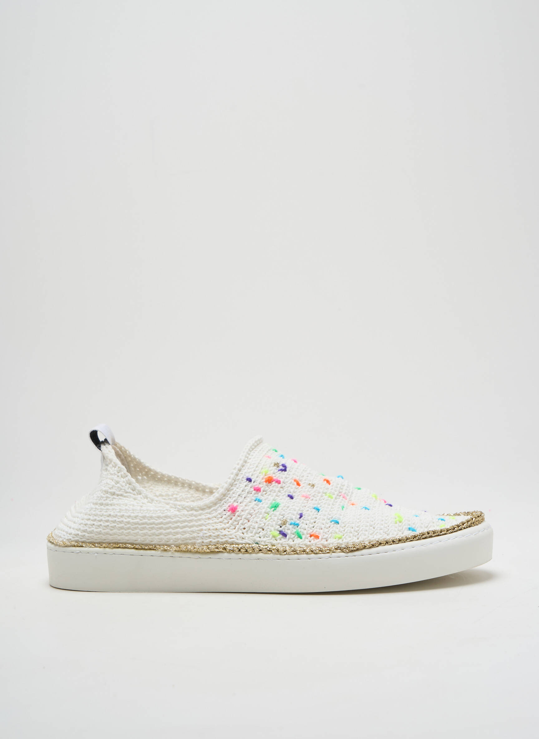 Slip-on batai satino audinys plokščias kulnas iki 3 cm baltas AMROSE moteris