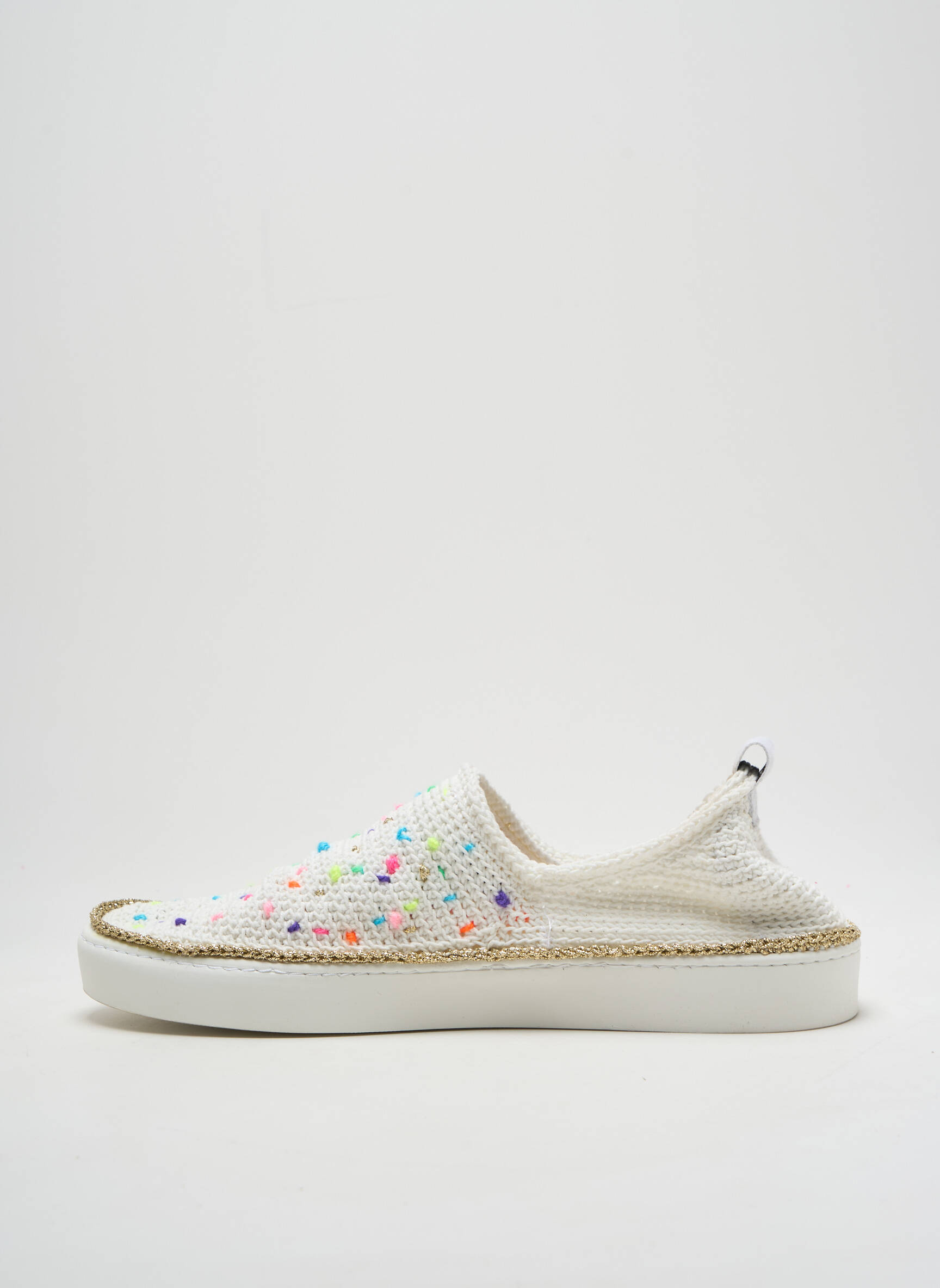 Slip-on batai satino audinys plokščias kulnas iki 3 cm baltas AMROSE moteris