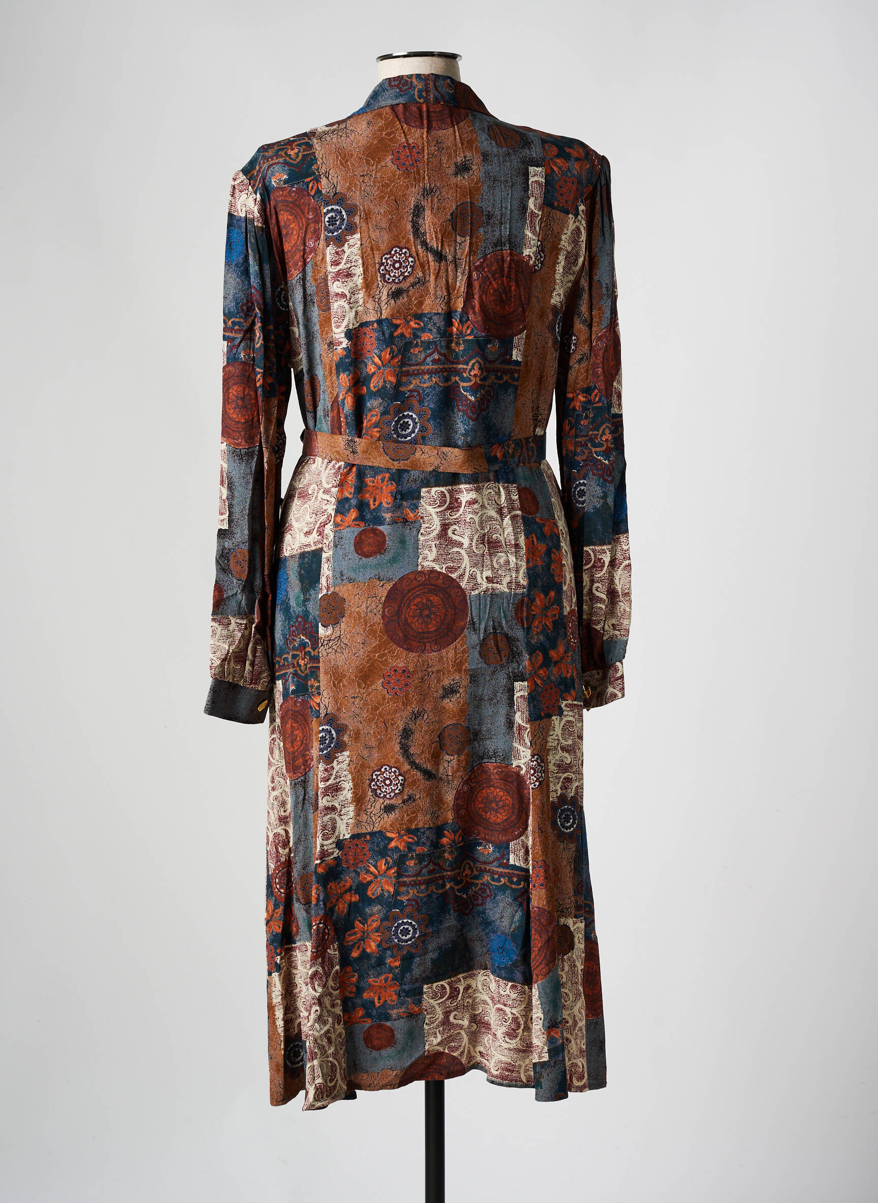 Pusilgių suknelė gėlių raštas ilgos rankovės rudas CHARLES GUITARD moteris