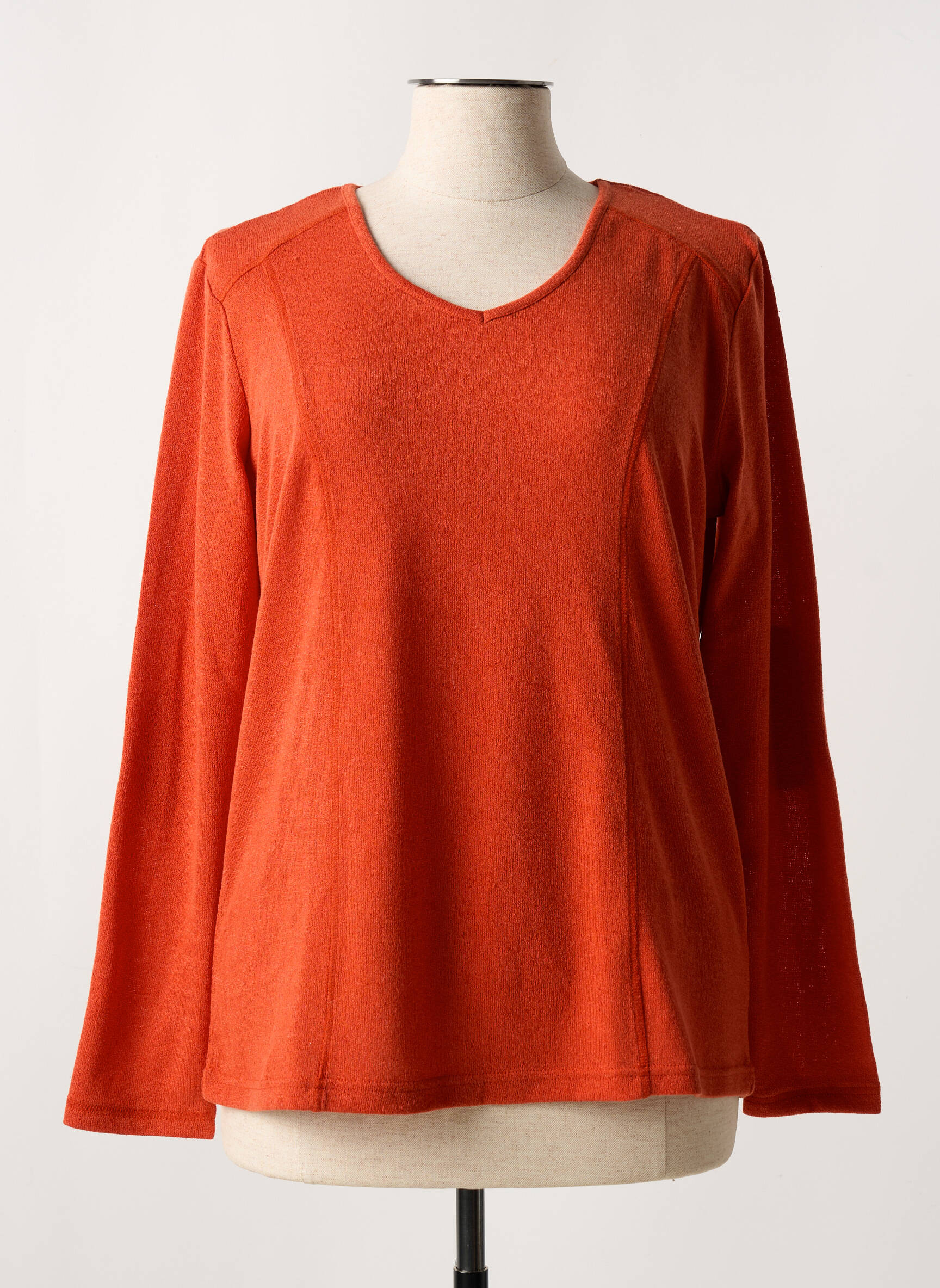 Megztinis chinamas audinys ilgos rankovės oranžinė AGATHE & LOUISE moteris