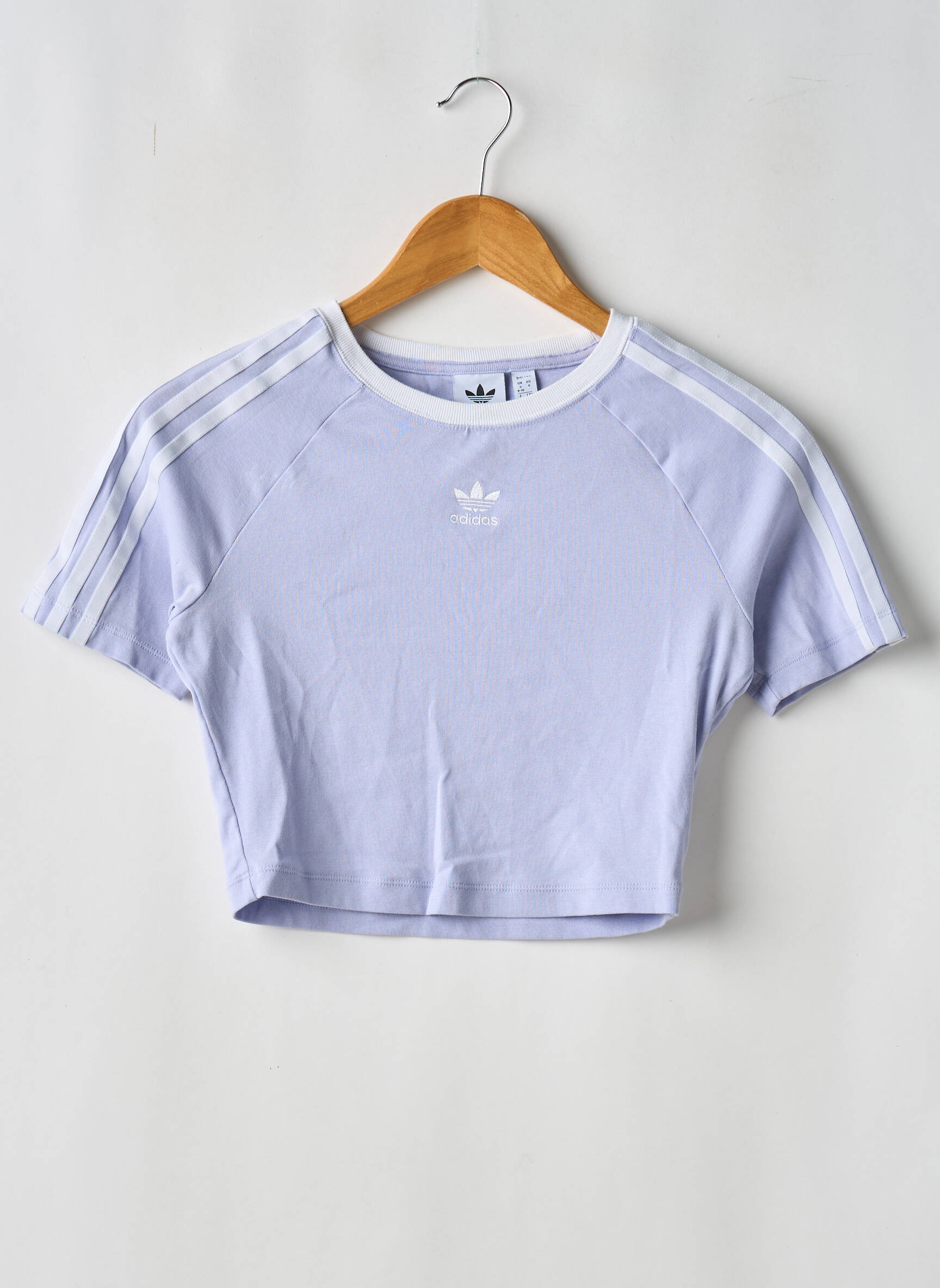 T-marškinys tamprumas trumpas rankovės violetinis ADIDAS moteris
