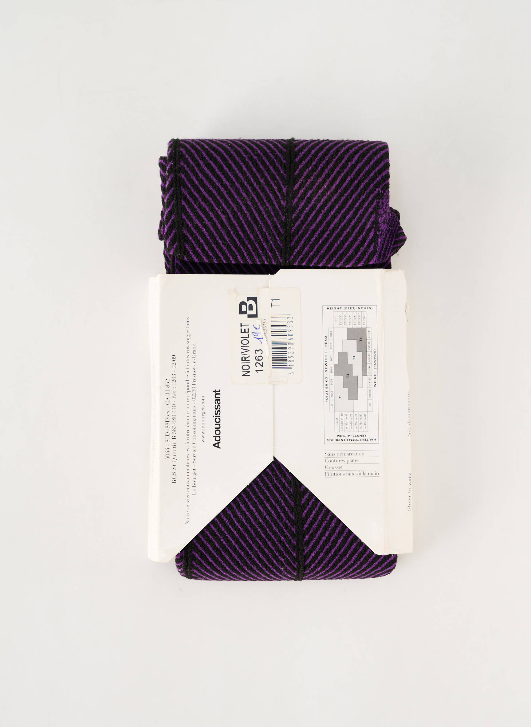 Kojinės fantazijos raštas violetinis LE BOURGET moteris