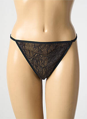 Tanga satino efektas juodas MARJOLAINE moteris